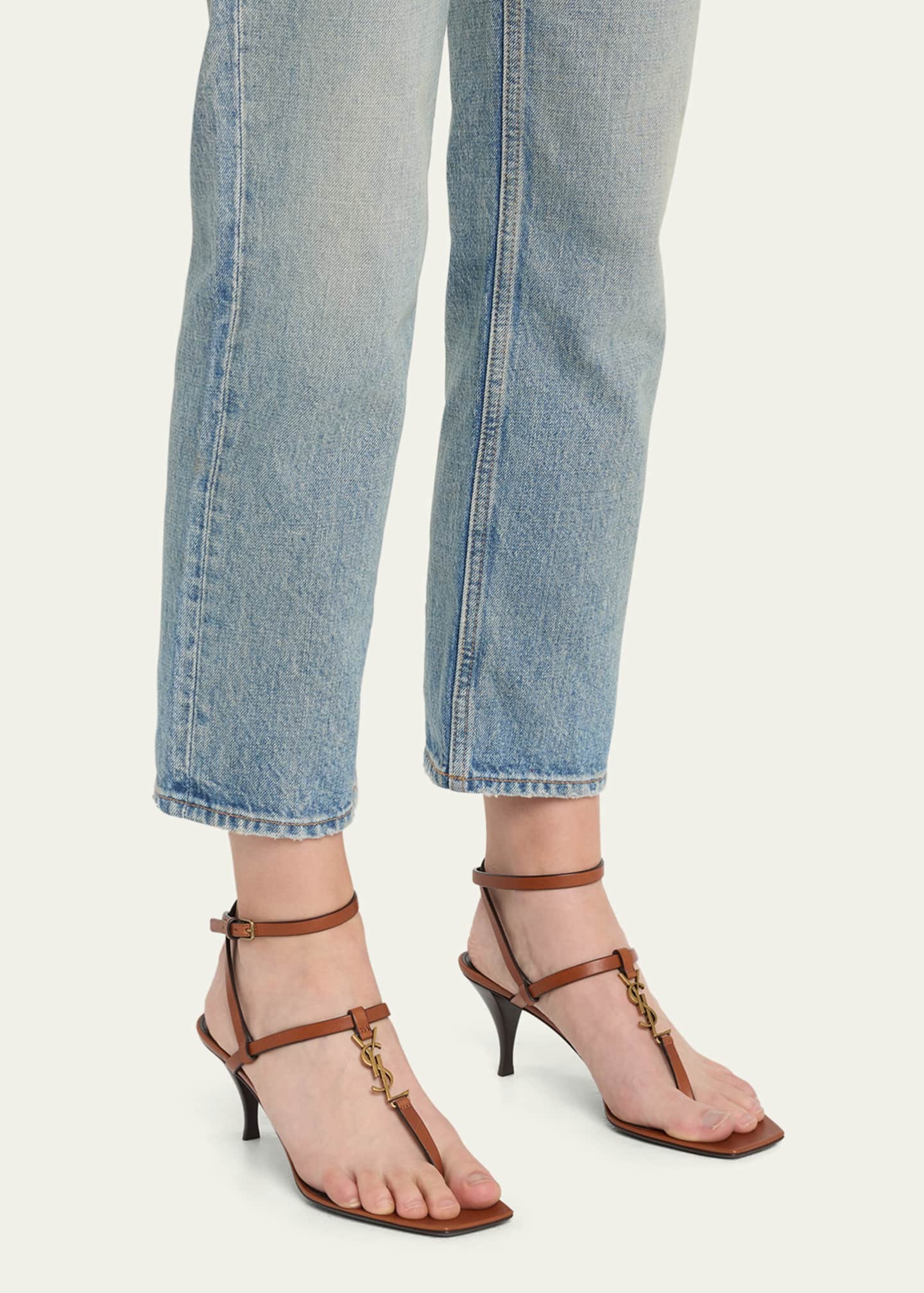 Leather t strap sandals best sale