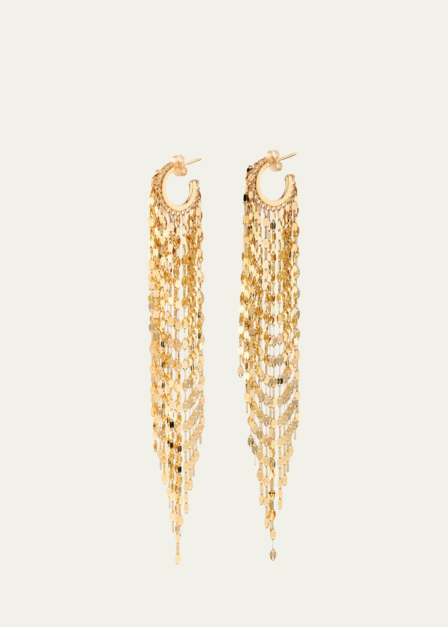 Lana Extra-Long Blake Fringe Huggie Earrings, 4.25"L Image 1 of 4