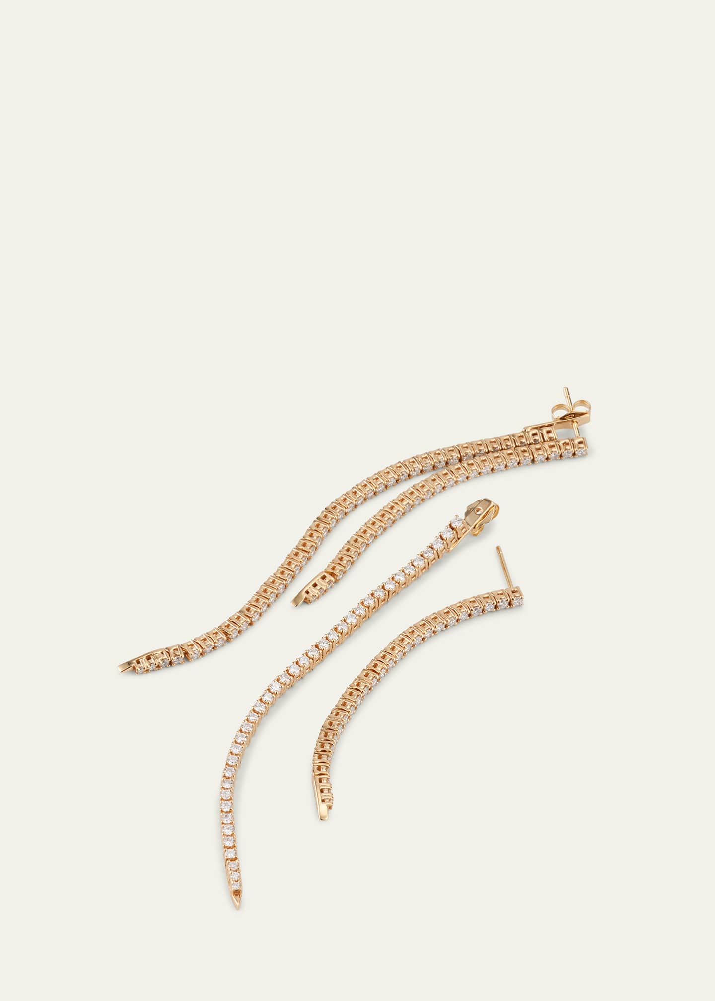 Lana Flawless Graduating Tennis Front to Back Long Linear Earrings, 88mm Image 3 of 4