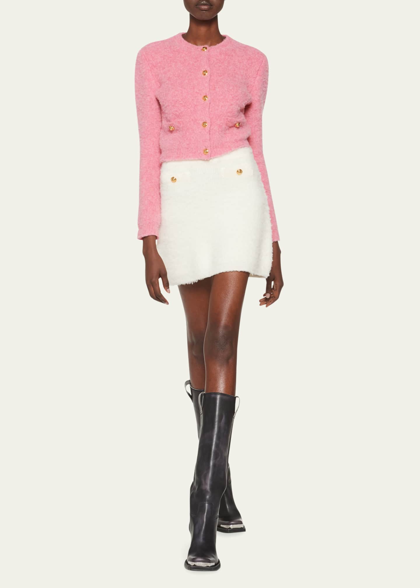 MIUMIU 26S KNITTED MINI PLEATED SKIRT 890
