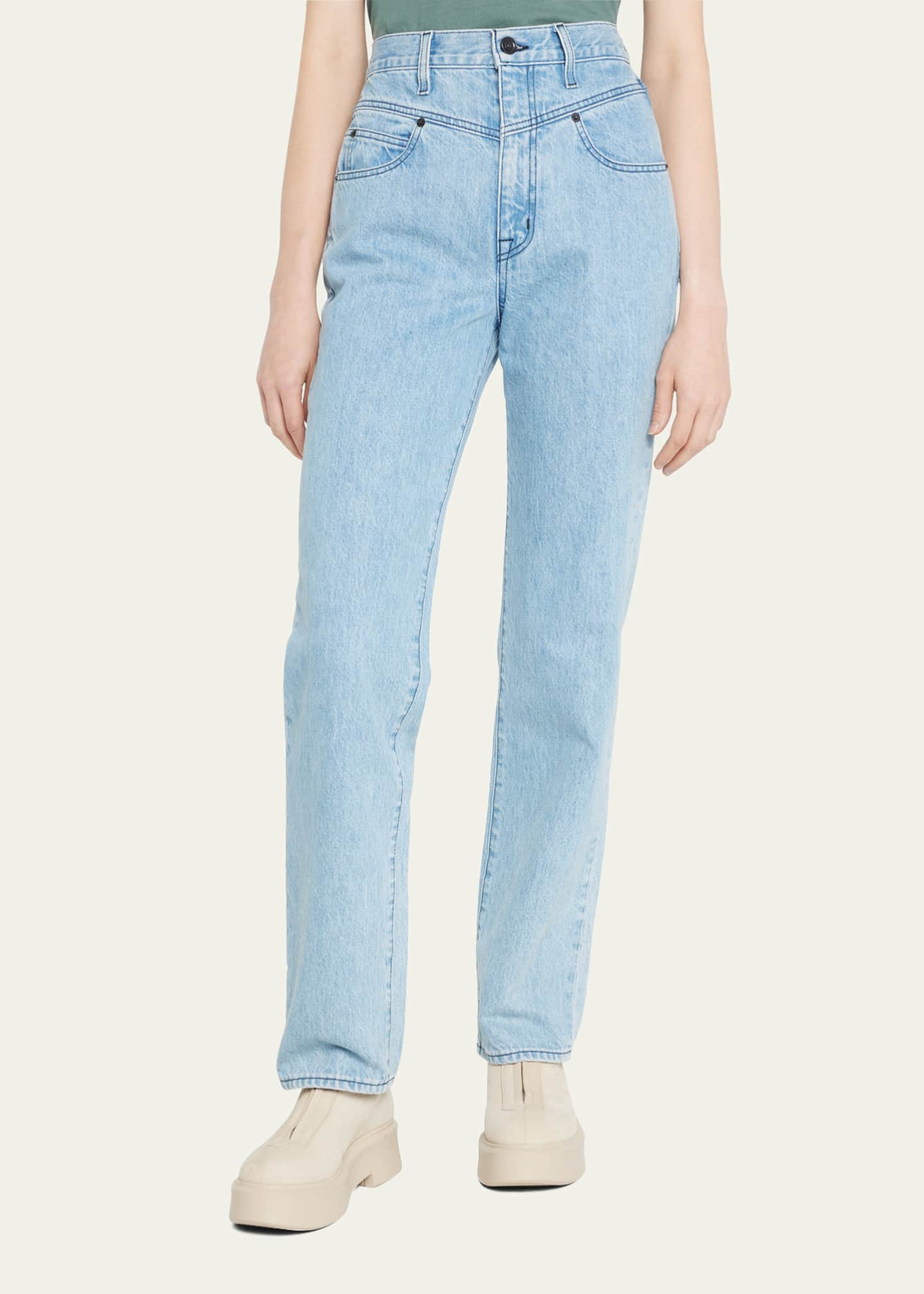 SLVRLAKE Brooklyn Straight Double Yoke Jeans Bergdorf Goodman