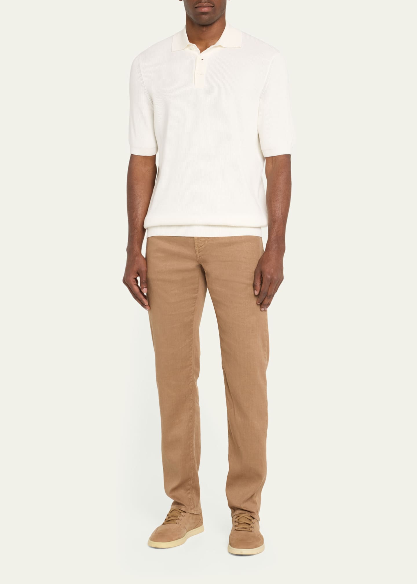 Loro Piana Men's Quarona Linen-Cotton 5-Pocket Pants Image 2 of 5
