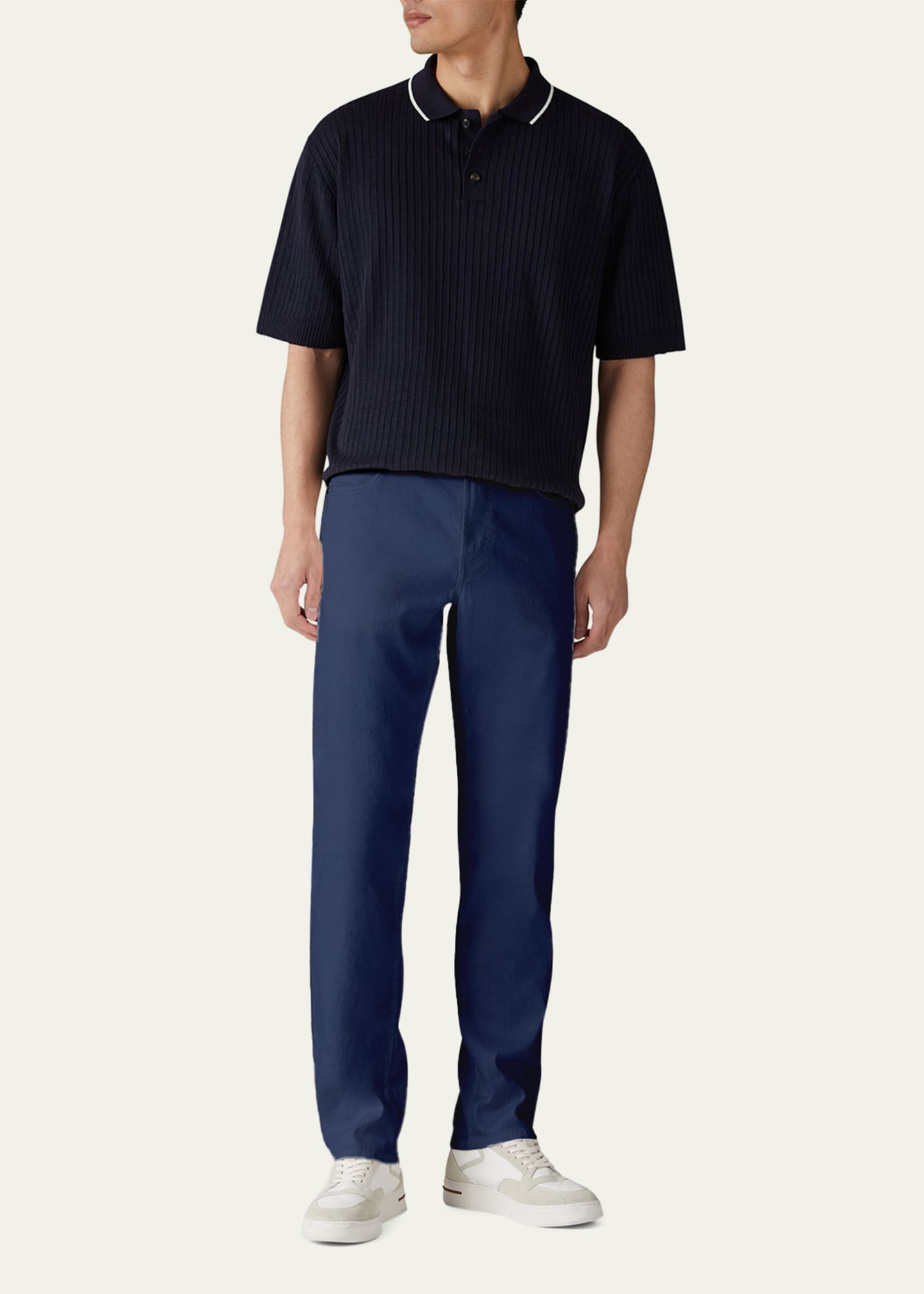 Loro Piana Men's Quarona Linen-Cotton 5-Pocket Pants Image 2 of 5