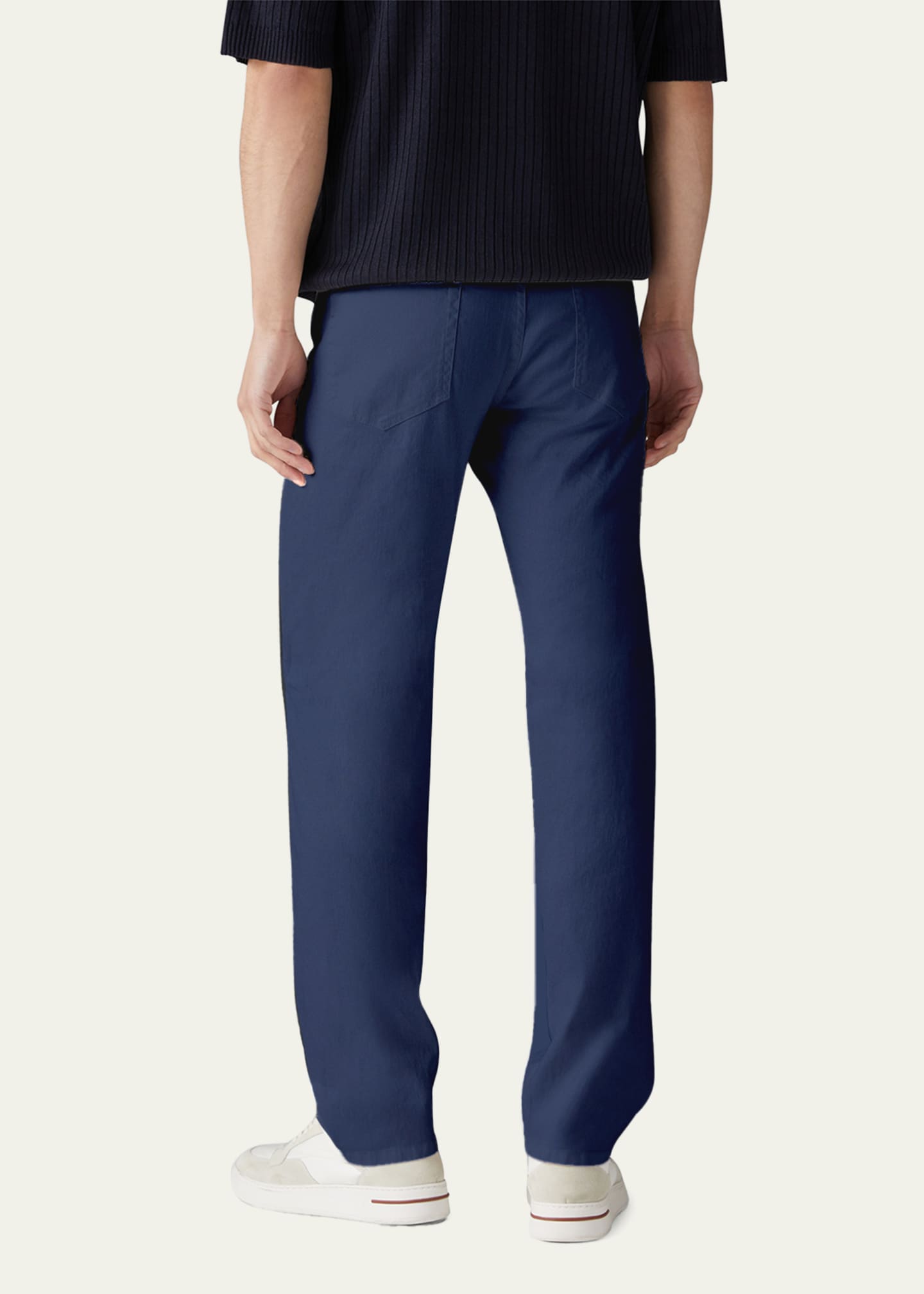 Loro Piana Men's Quarona Linen-Cotton 5-Pocket Pants Image 3 of 5