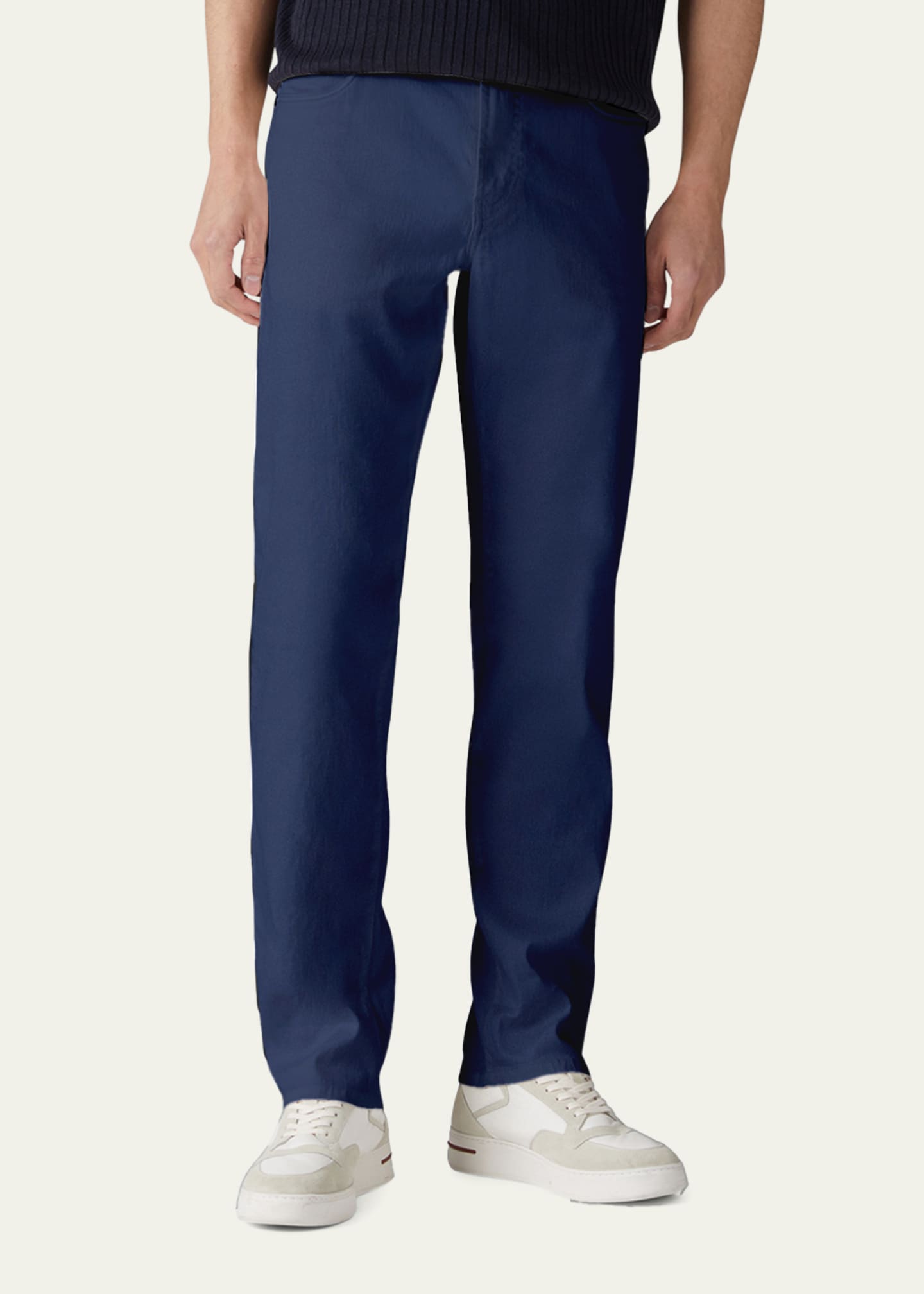 Loro Piana Men's Quarona Linen-Cotton 5-Pocket Pants Image 4 of 5