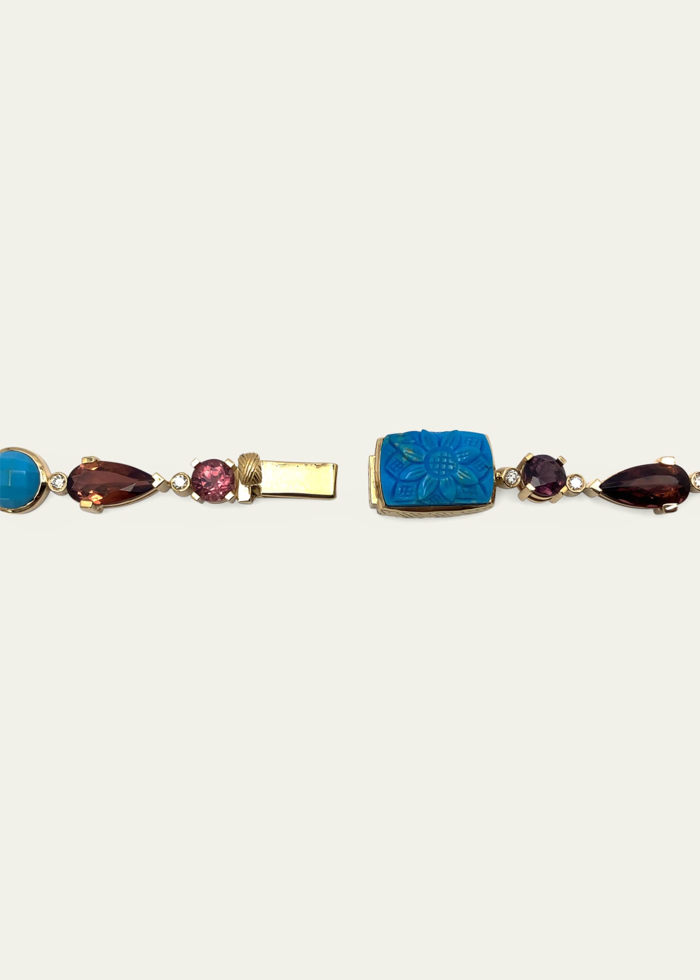 Stephen Dweck Hand Carved and Sleeping Beauty Turquoise Necklace in 18K Gold Image 3 of 3