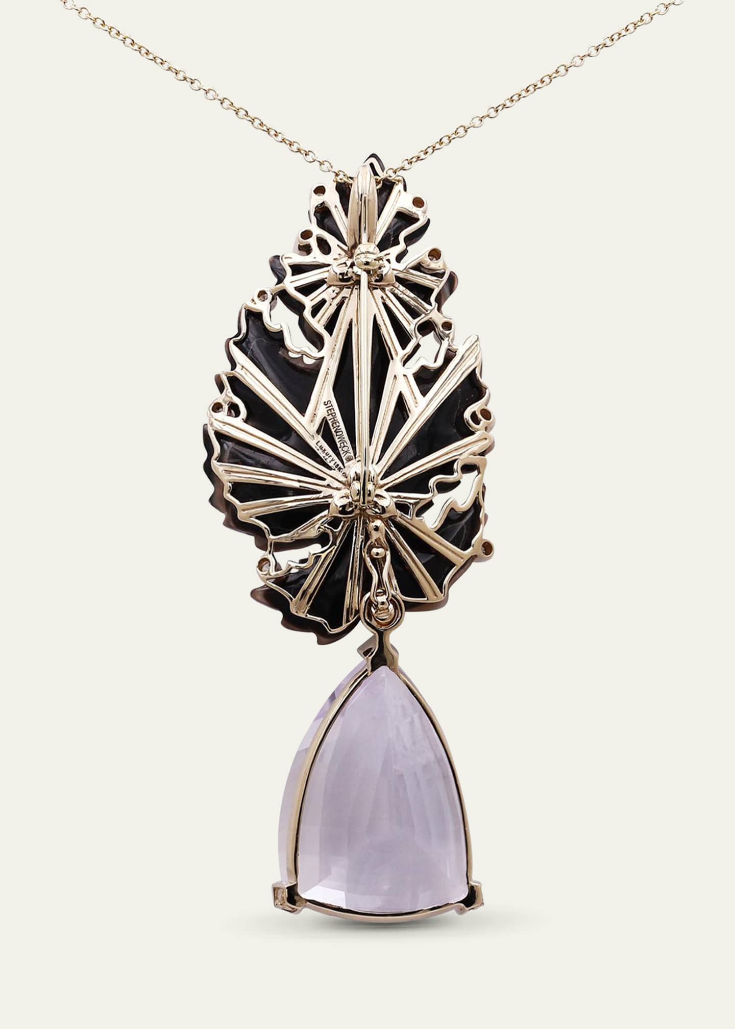 Stephen Dweck Hand-Carved Natural Mabe Pearl Formation Brooch