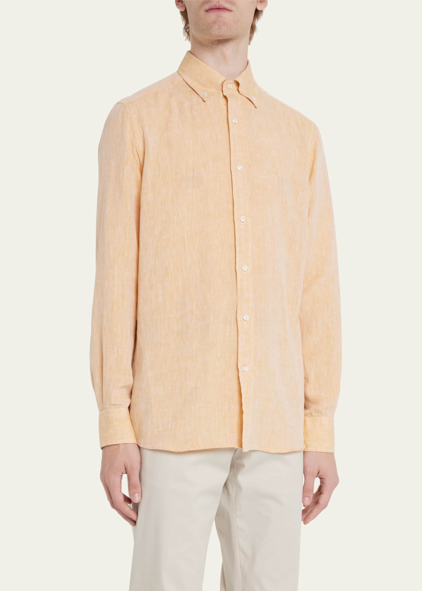 Camiceria Landini Men's Linen Sport Shirt Bergdorf Goodman