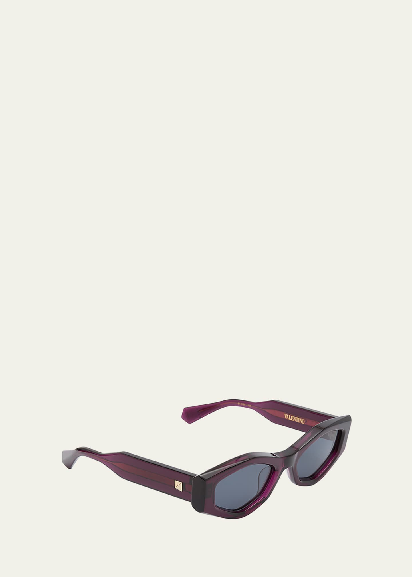 Valentino Garavani Tre Acetate & Titanium Cat-Eye Sunglasses Image 2 of 2