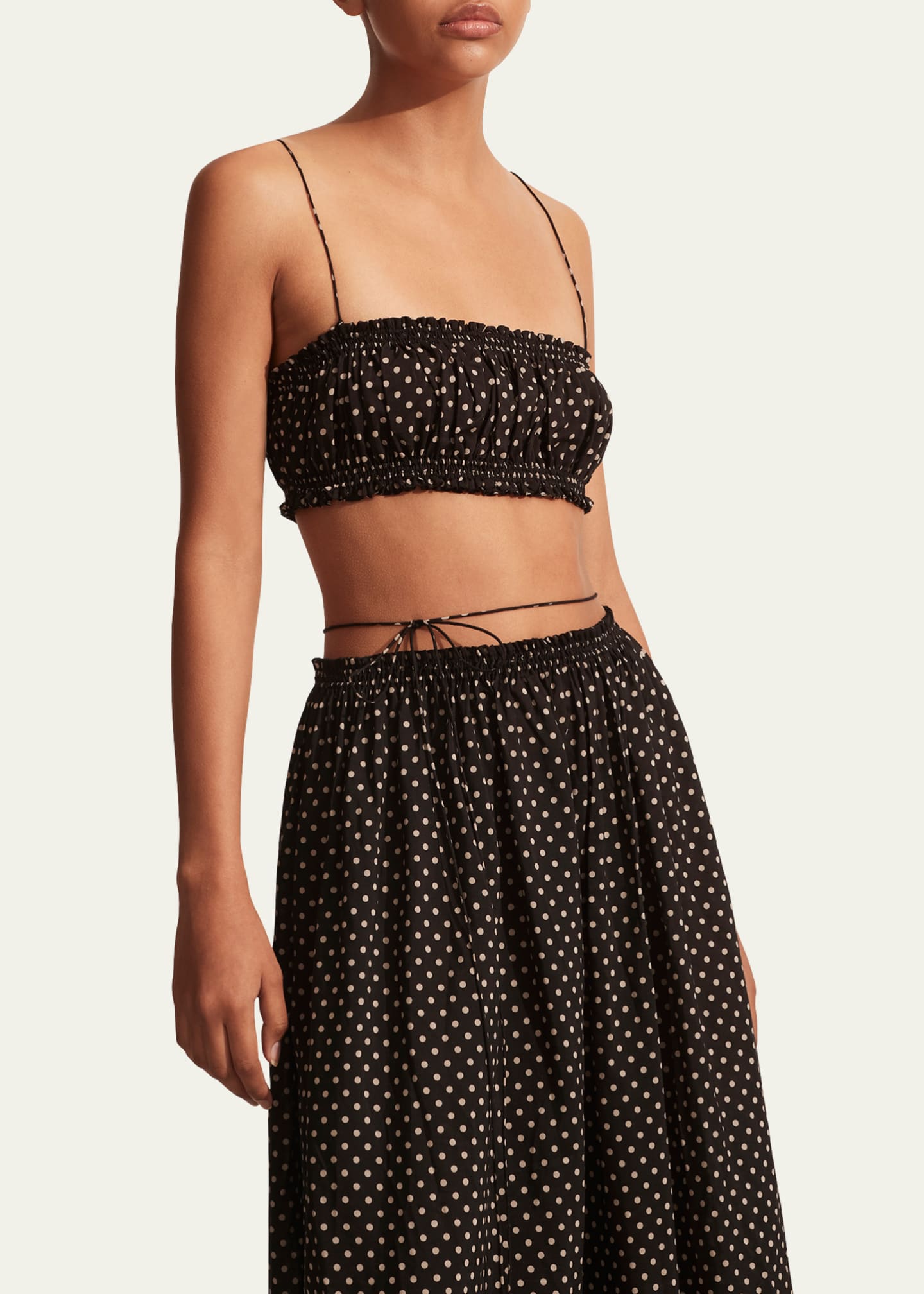 Matteau Polka Dot Shirred Wrap Maxi Skirt - Bergdorf Goodman