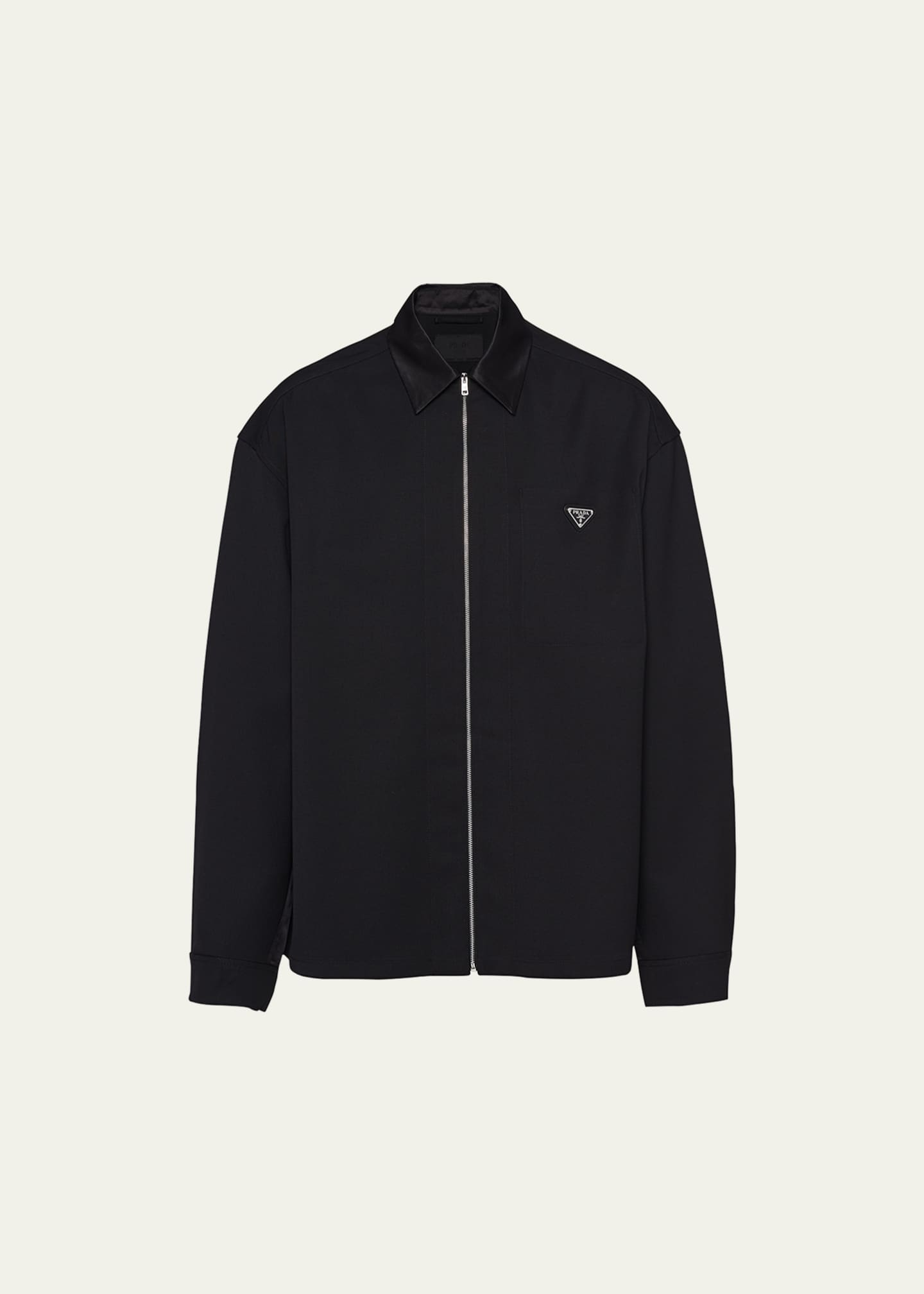 Prada Men's Full-Zip Gabardine Overshirt - Bergdorf Goodman
