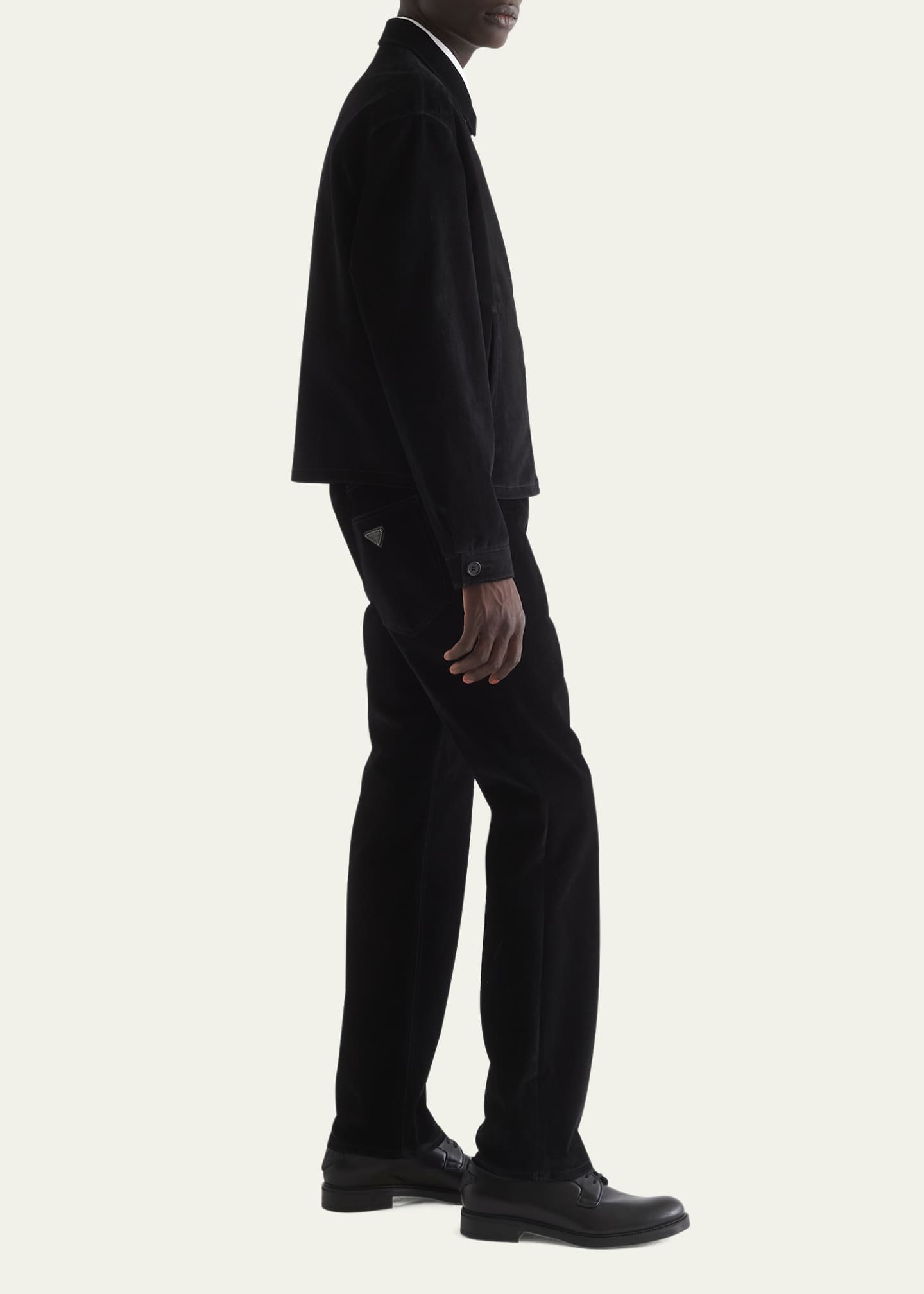Prada Men's Velvet Denim Blouson Jacket Image 4 of 5