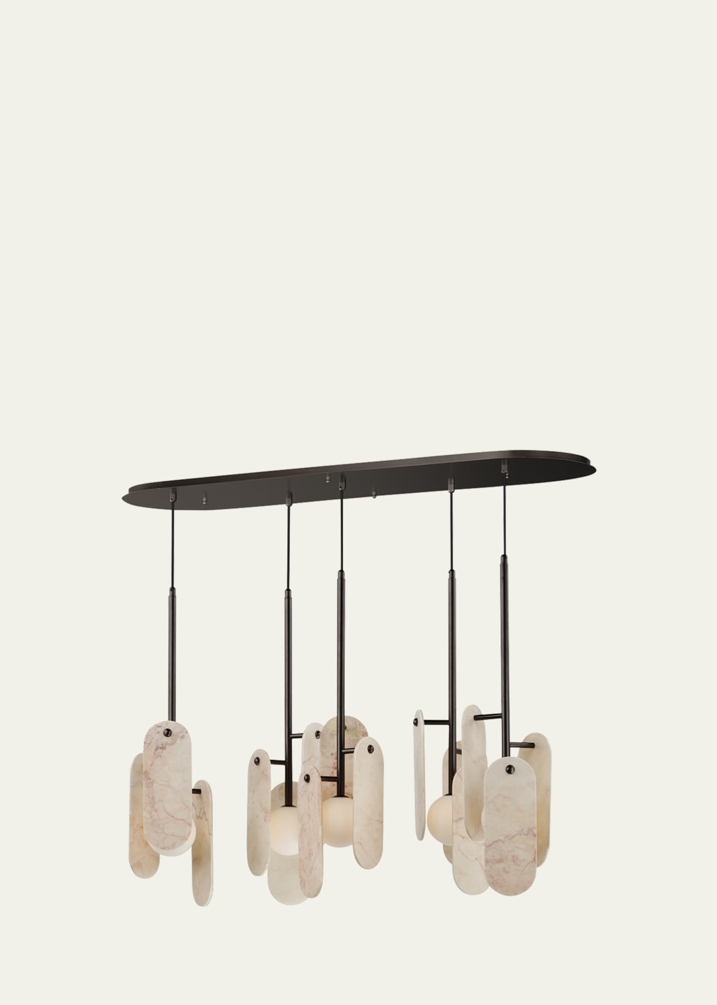 Studio M x Nina Magon design from Studio M Megalith 5-Light Pendant Rose Jade Onyx