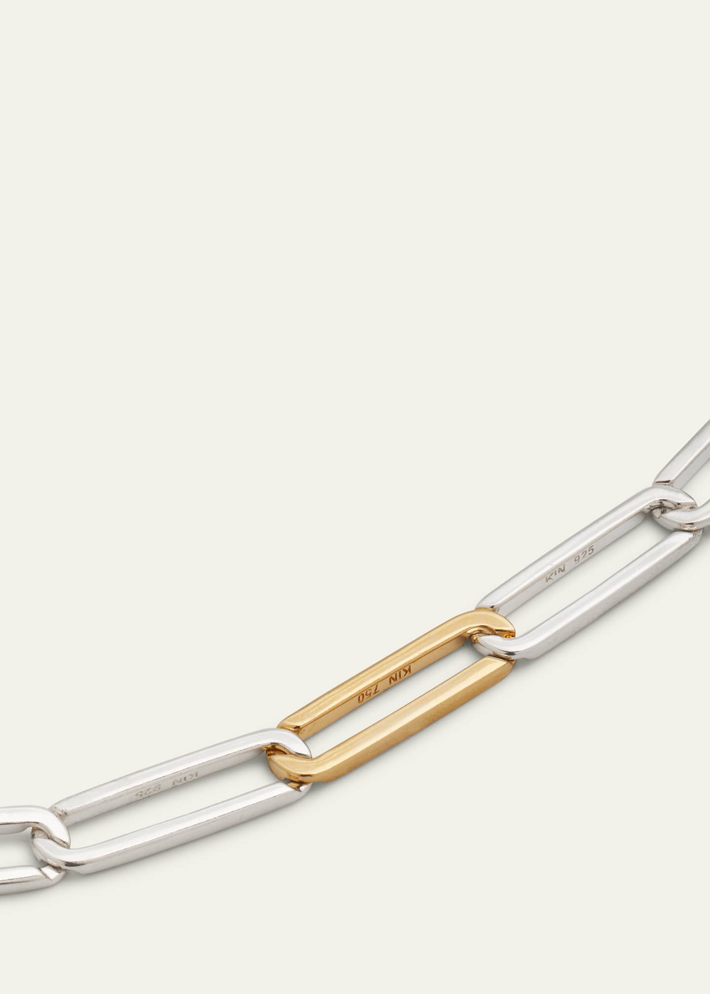 KINRADEN Men's Sterling Silver Inhaling Him Chain Bracelet, L Image 3 of 4