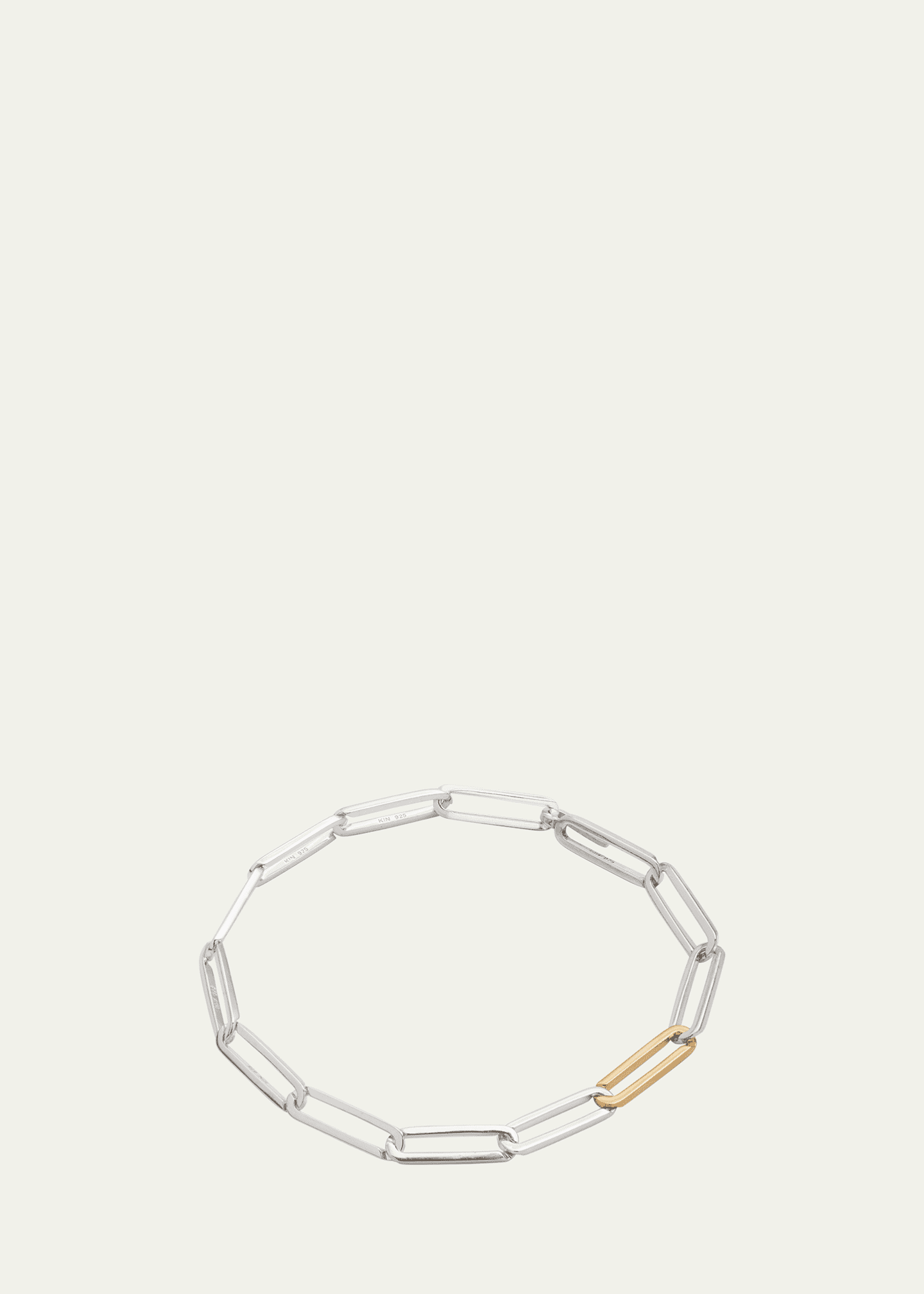 KINRADEN Men's Sterling Silver Inhaling Him Chain Bracelet, L Image 1 of 4