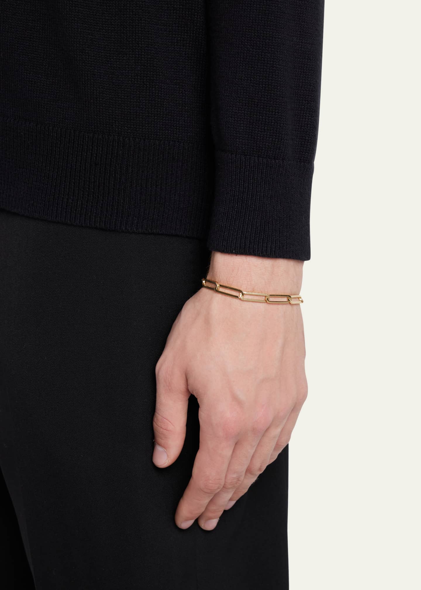 KINRADEN Men's 18K Yellow Gold Inhaling Him Chain Bracelet, L Image 2 of 4
