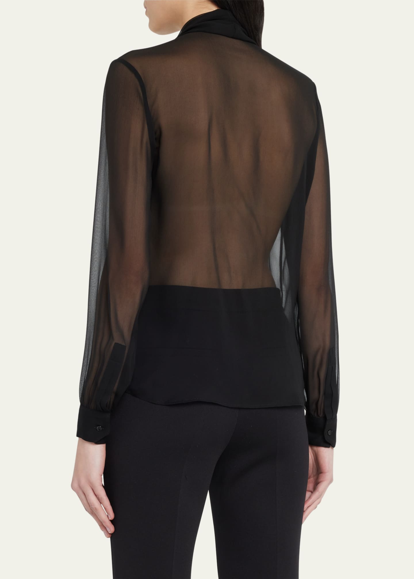 Sheer tie neck blouse hotsell