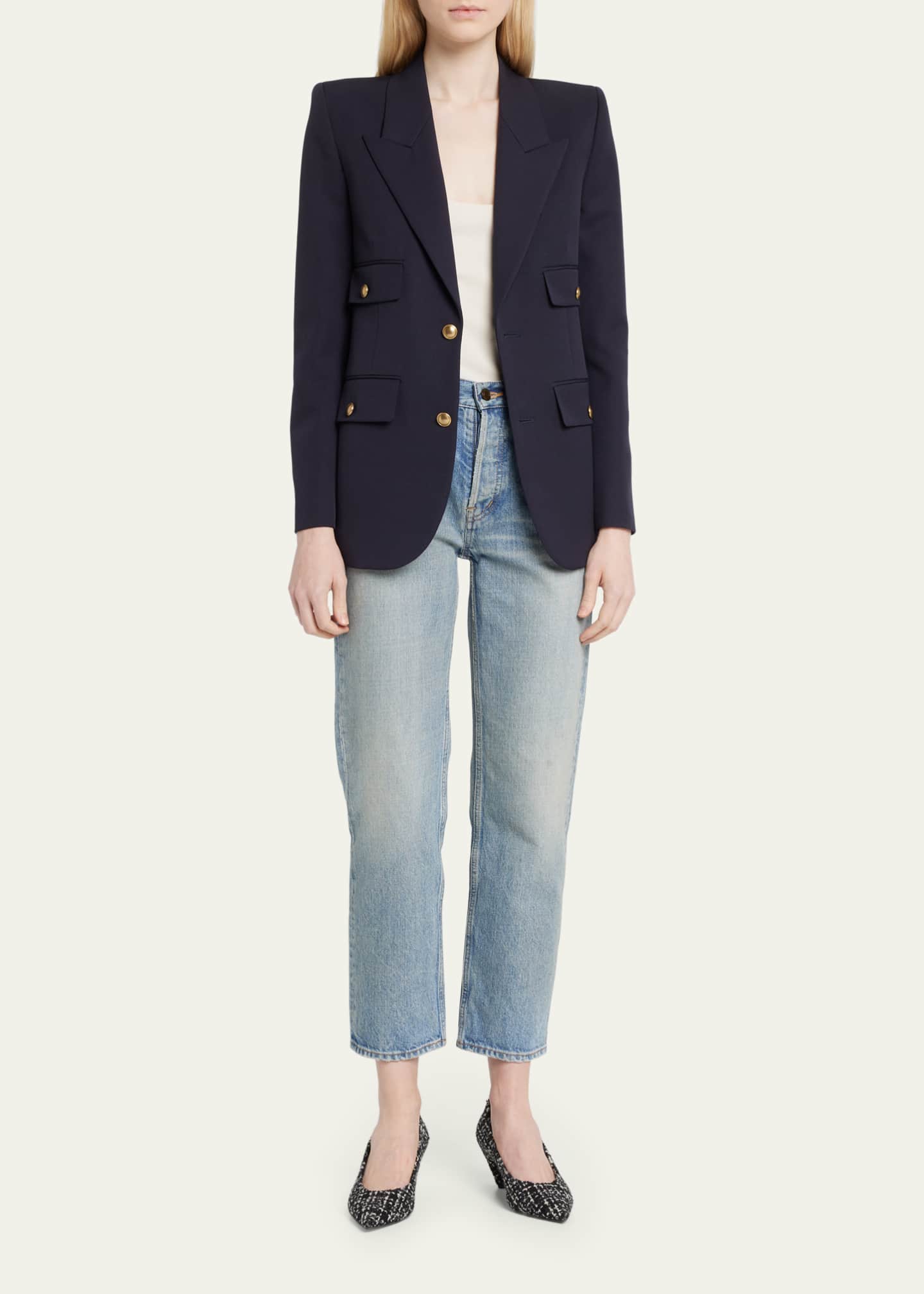Saint Laurent 4-Pocket Blazer Jacket Image 2 of 5
