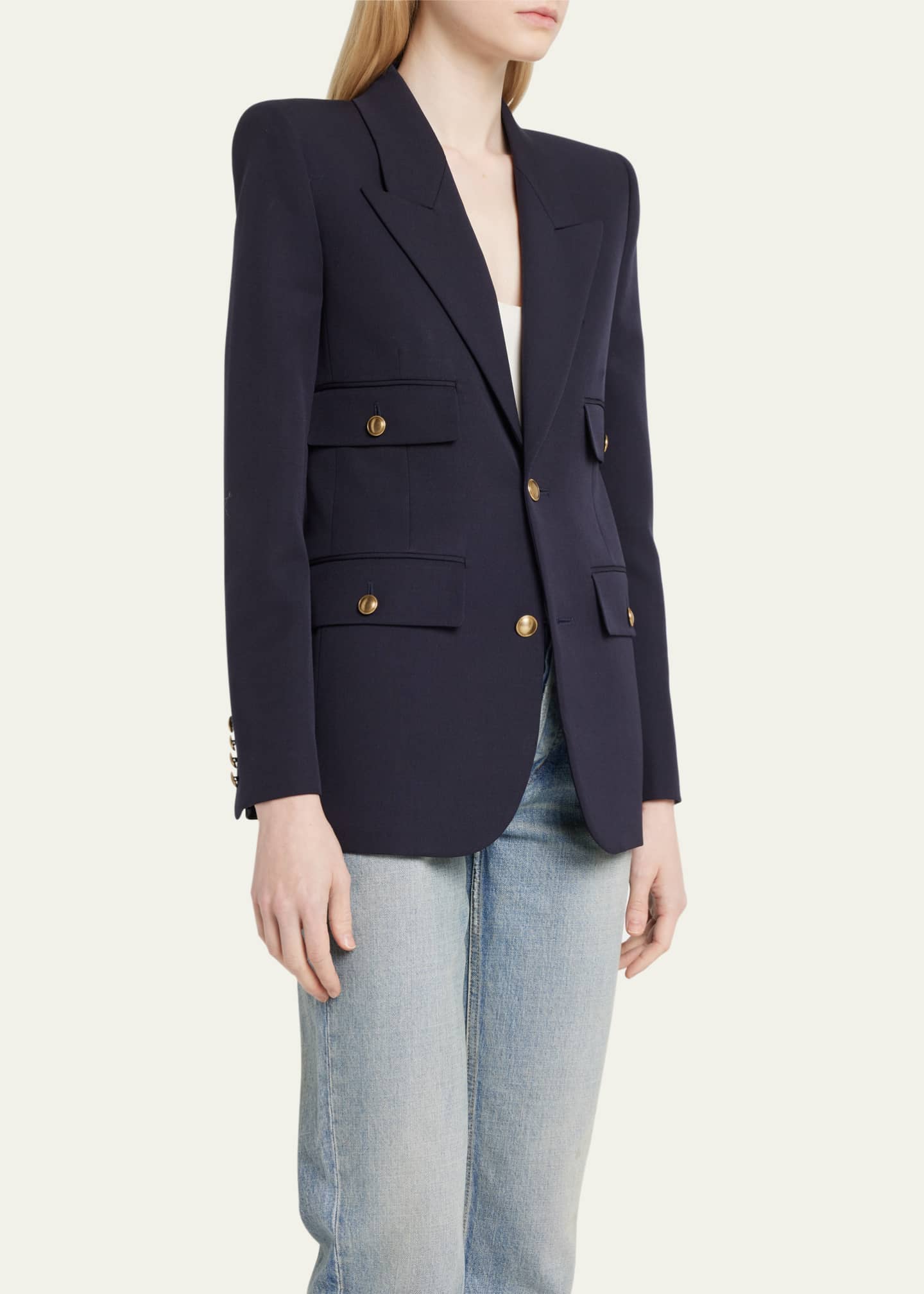 Saint Laurent 4-Pocket Blazer Jacket Image 4 of 5