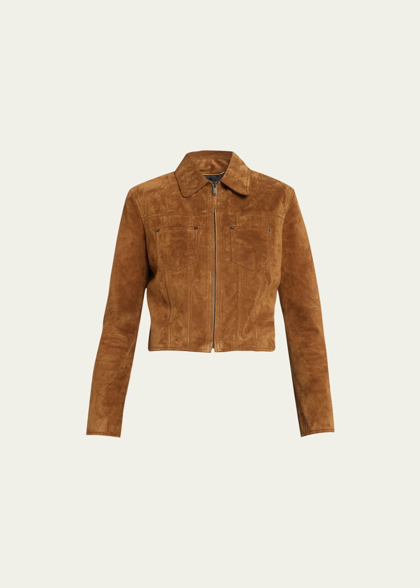 Short suede store jacket