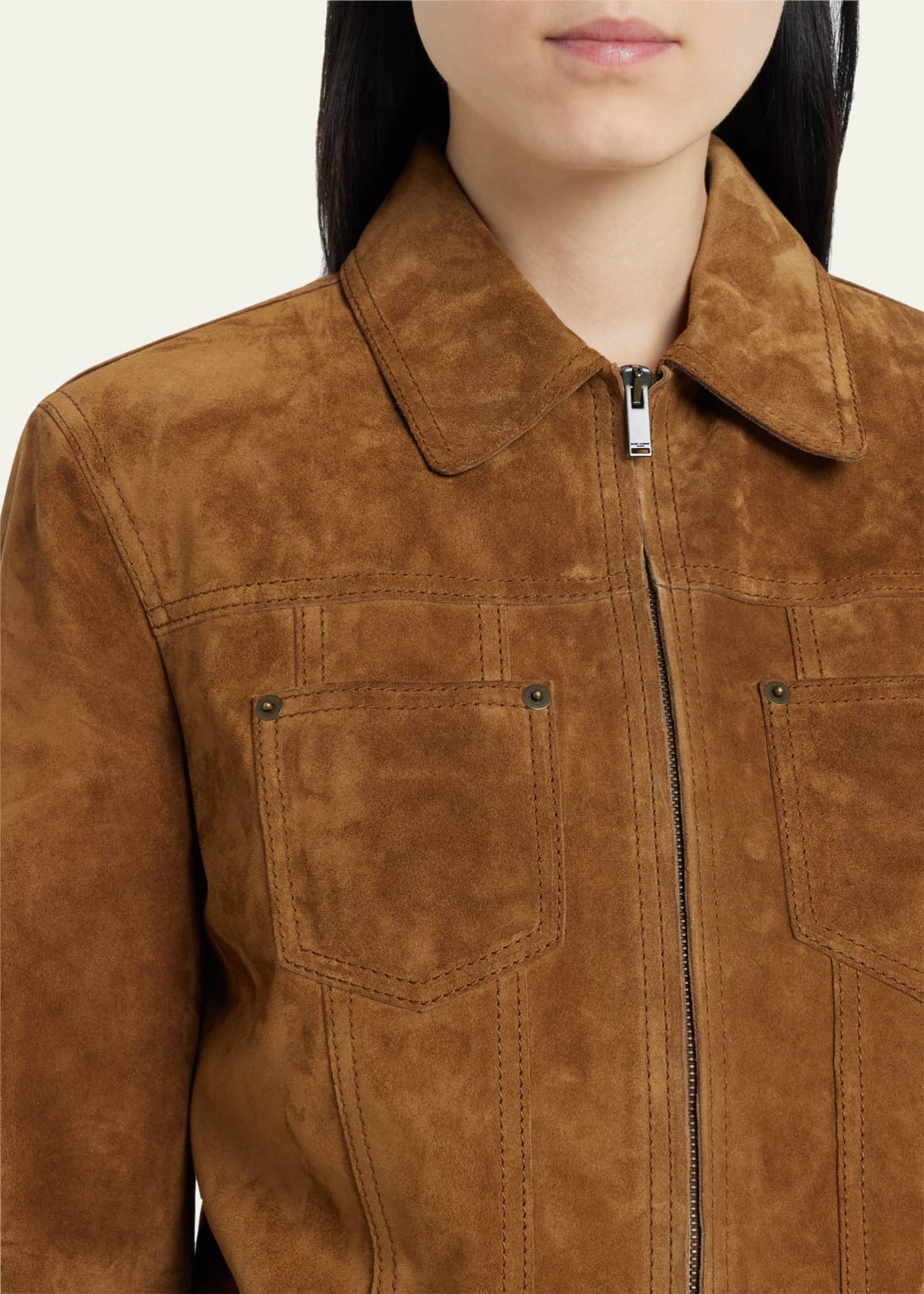 Saint Laurent Western Suede Short Jacket