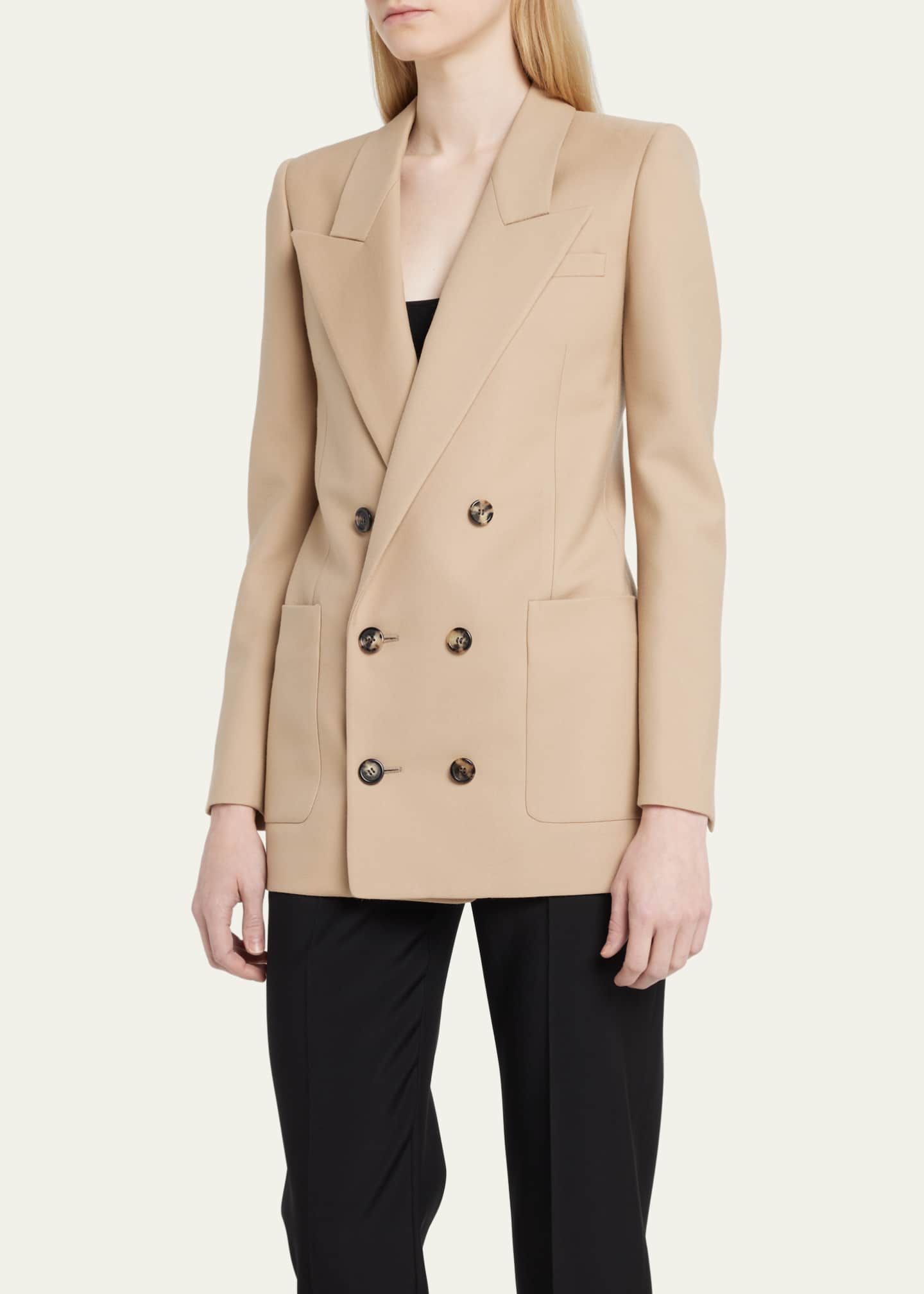 Saint Laurent Wool Button-Front Blazer Jacket Image 4 of 5