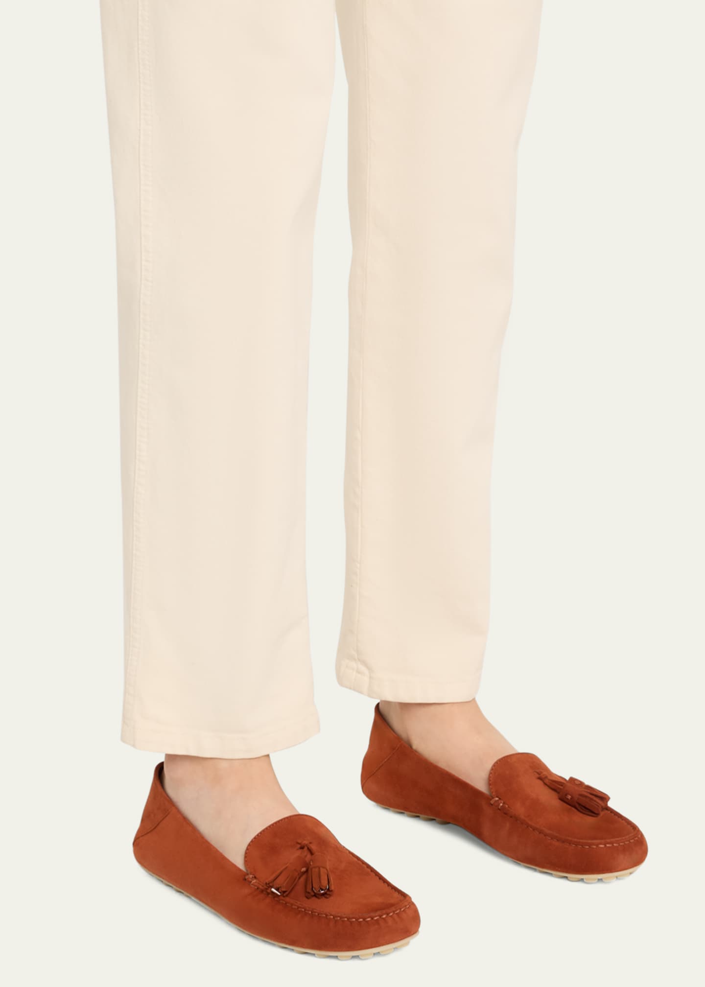 Loro Piana Suede Tassel Moccasin Loafers Image 2 of 6