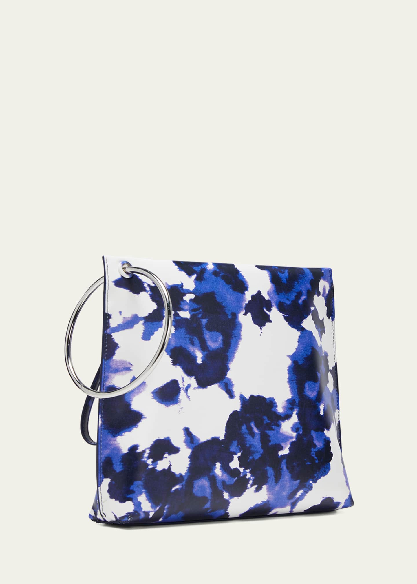 Dries Van Noten Crisp Metal Ring Printed Leather Clutch Bag Image 3 of 5