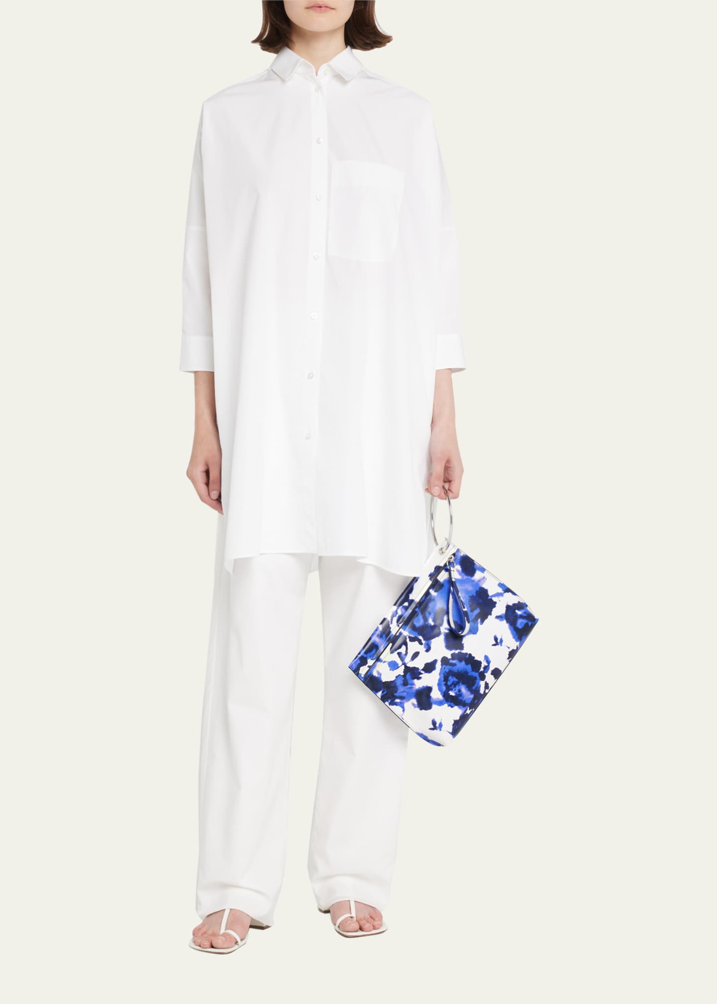 Dries Van Noten Crisp Metal Ring Printed Leather Clutch Bag Image 5 of 5