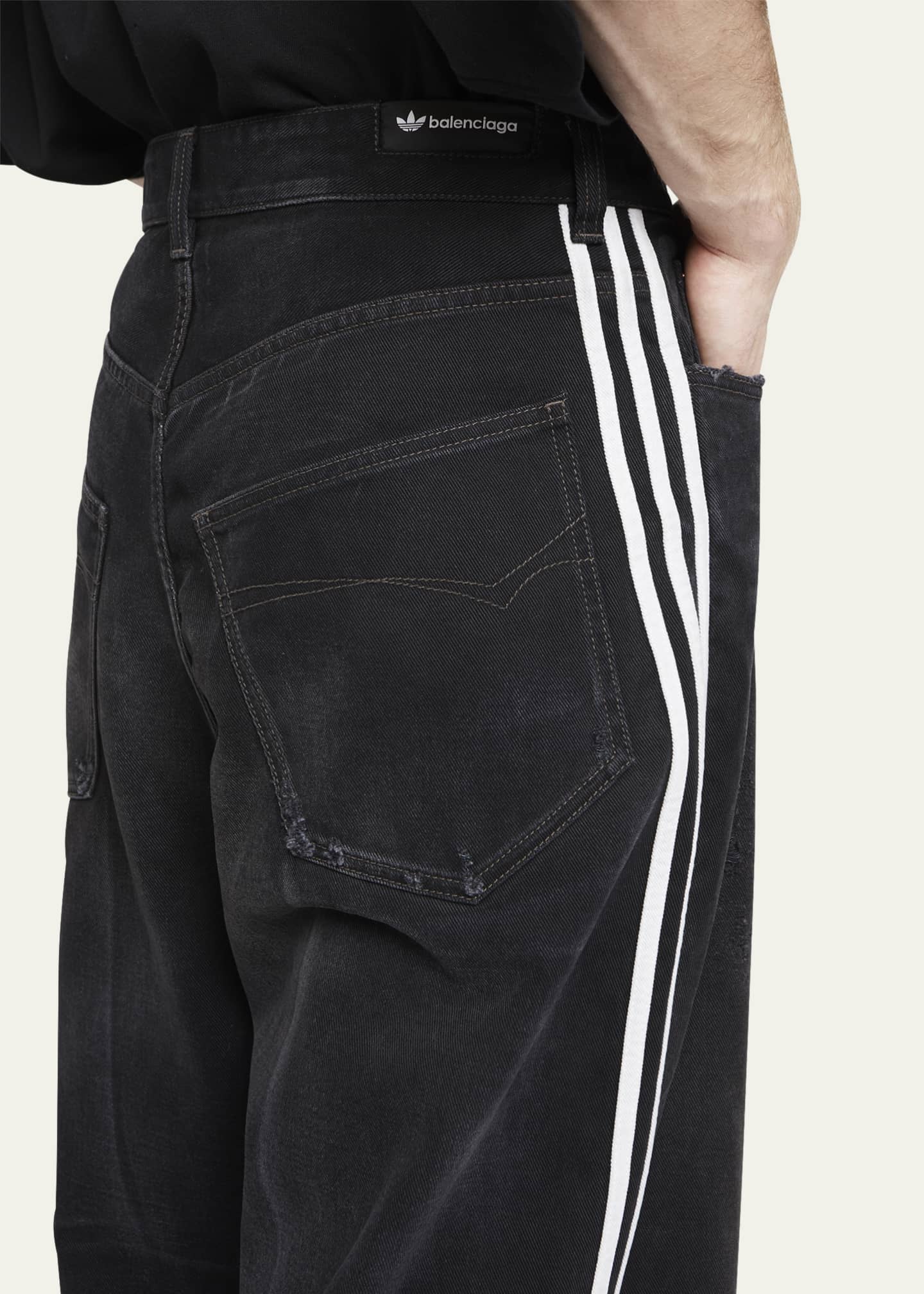 Balenciaga x Adidas Men's 3-Stripes Baggy Jeans - Bergdorf Goodman