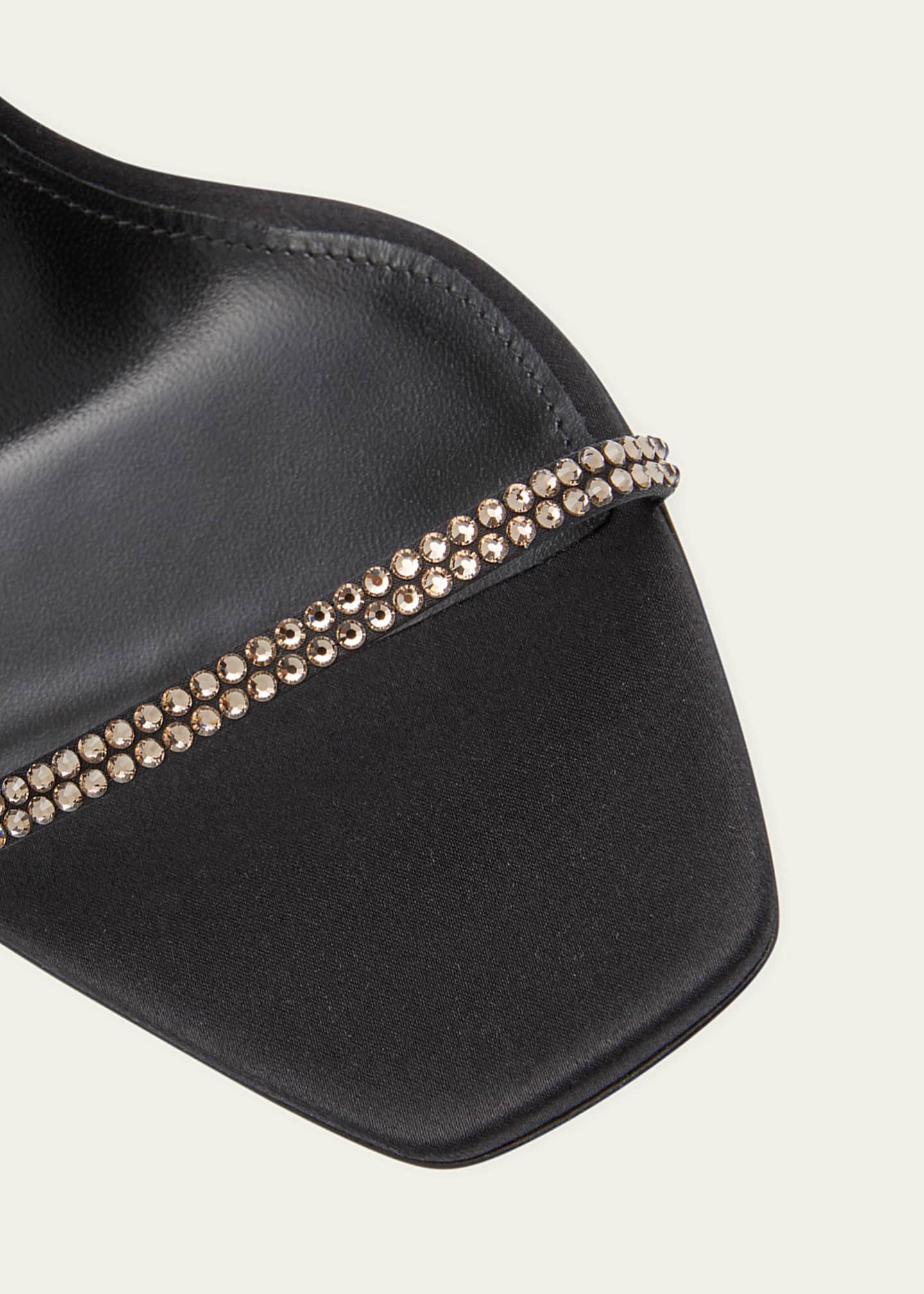 Saint Laurent Opyum YSL Strass Ankle-Strap Sandals Image 4 of 4