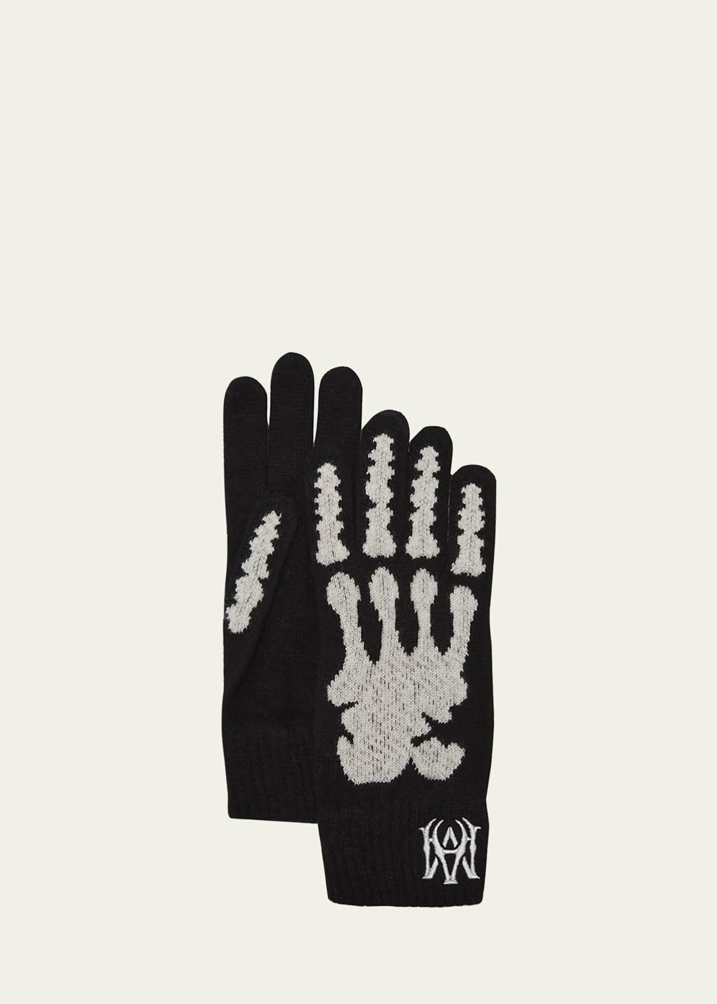 Amiri Men's Cashmere Skeleton Gloves Bergdorf Goodman