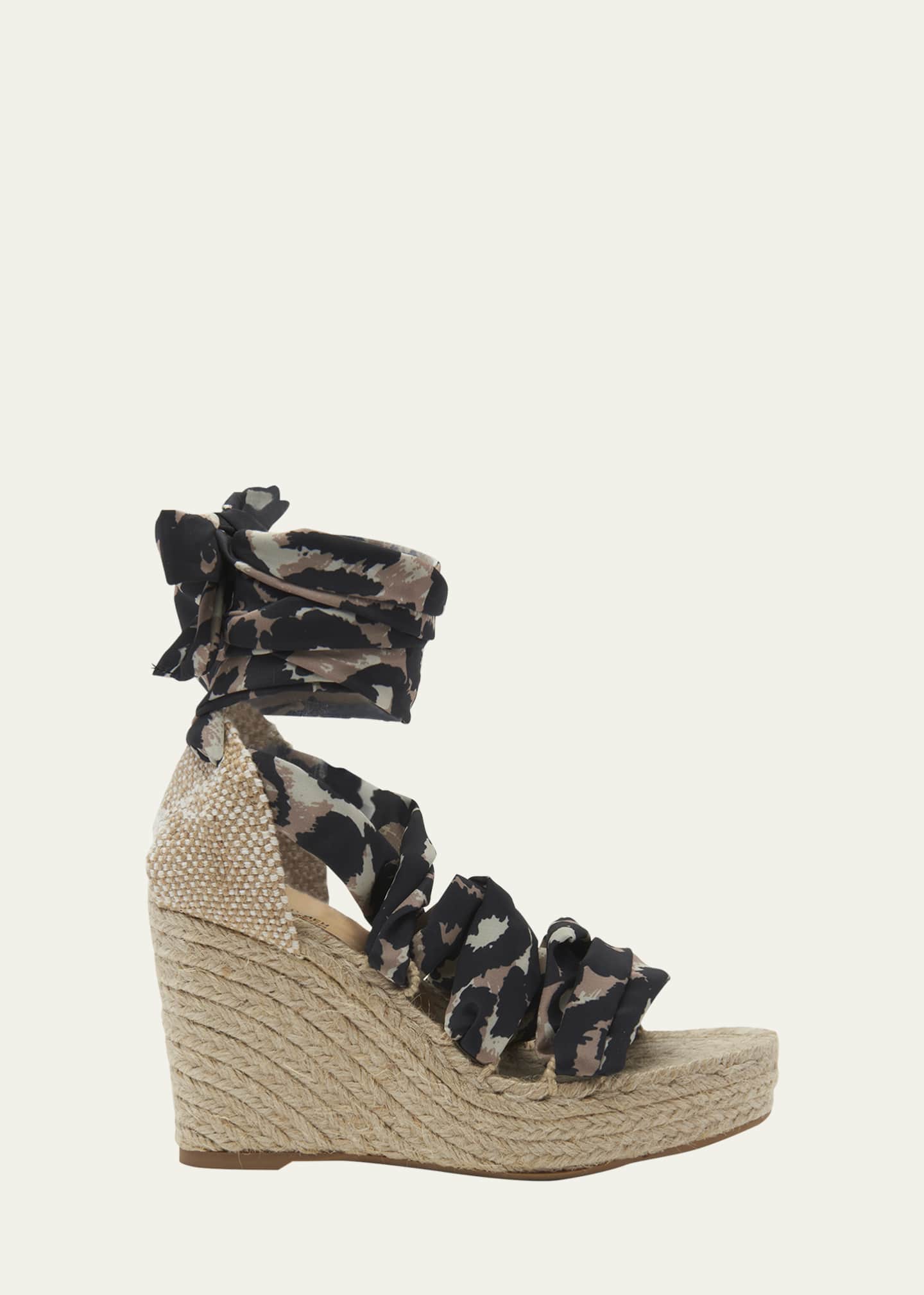 Ankle wrap espadrilles leopard shop