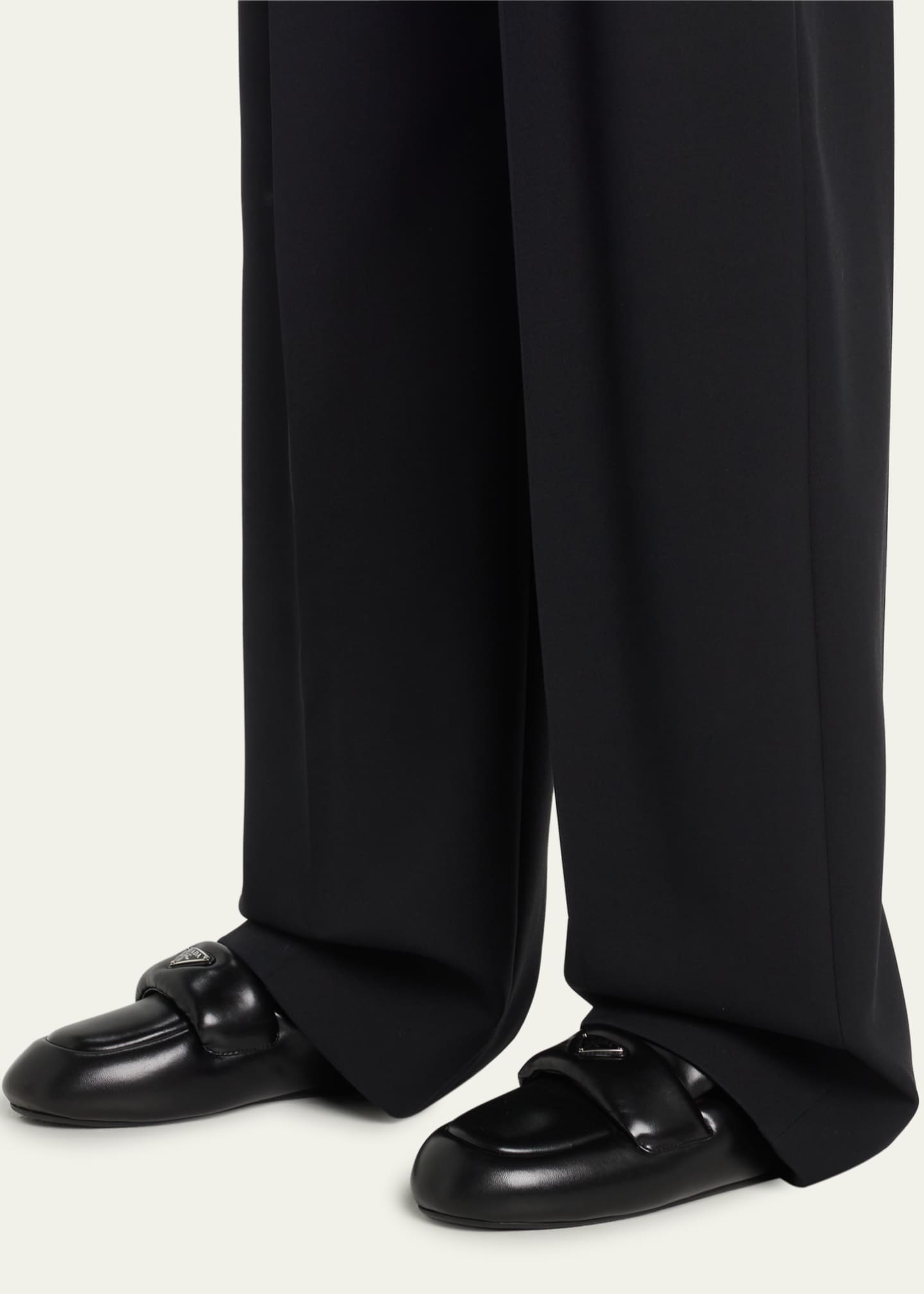Padded Lambskin Loafer Mules