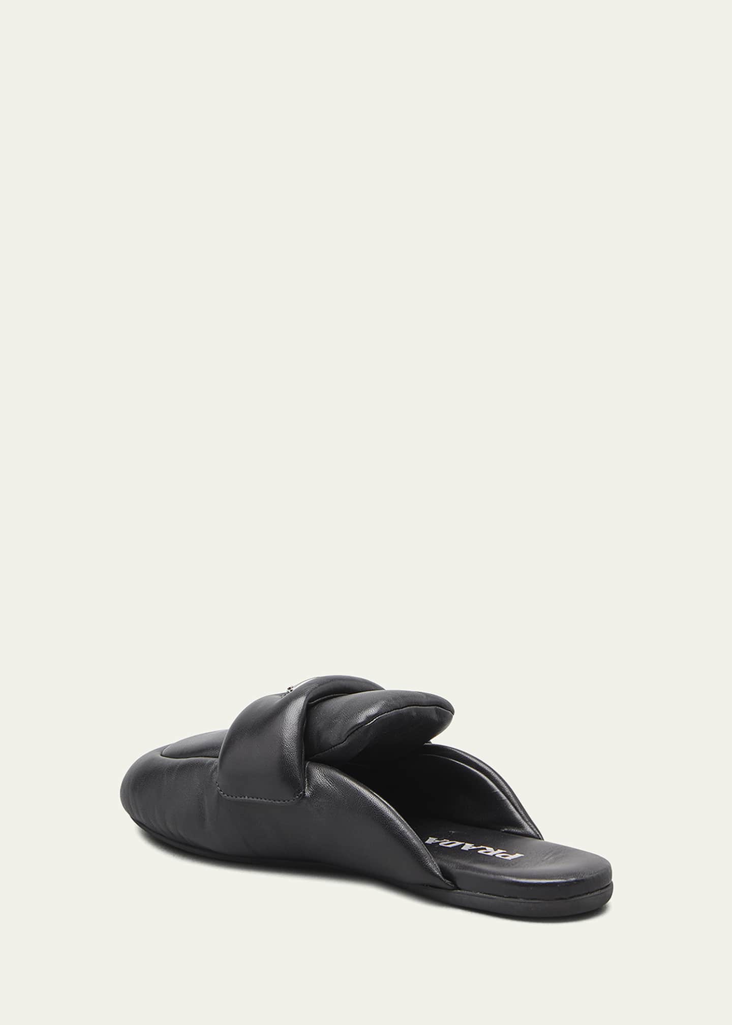 Padded Lambskin Loafer Mules