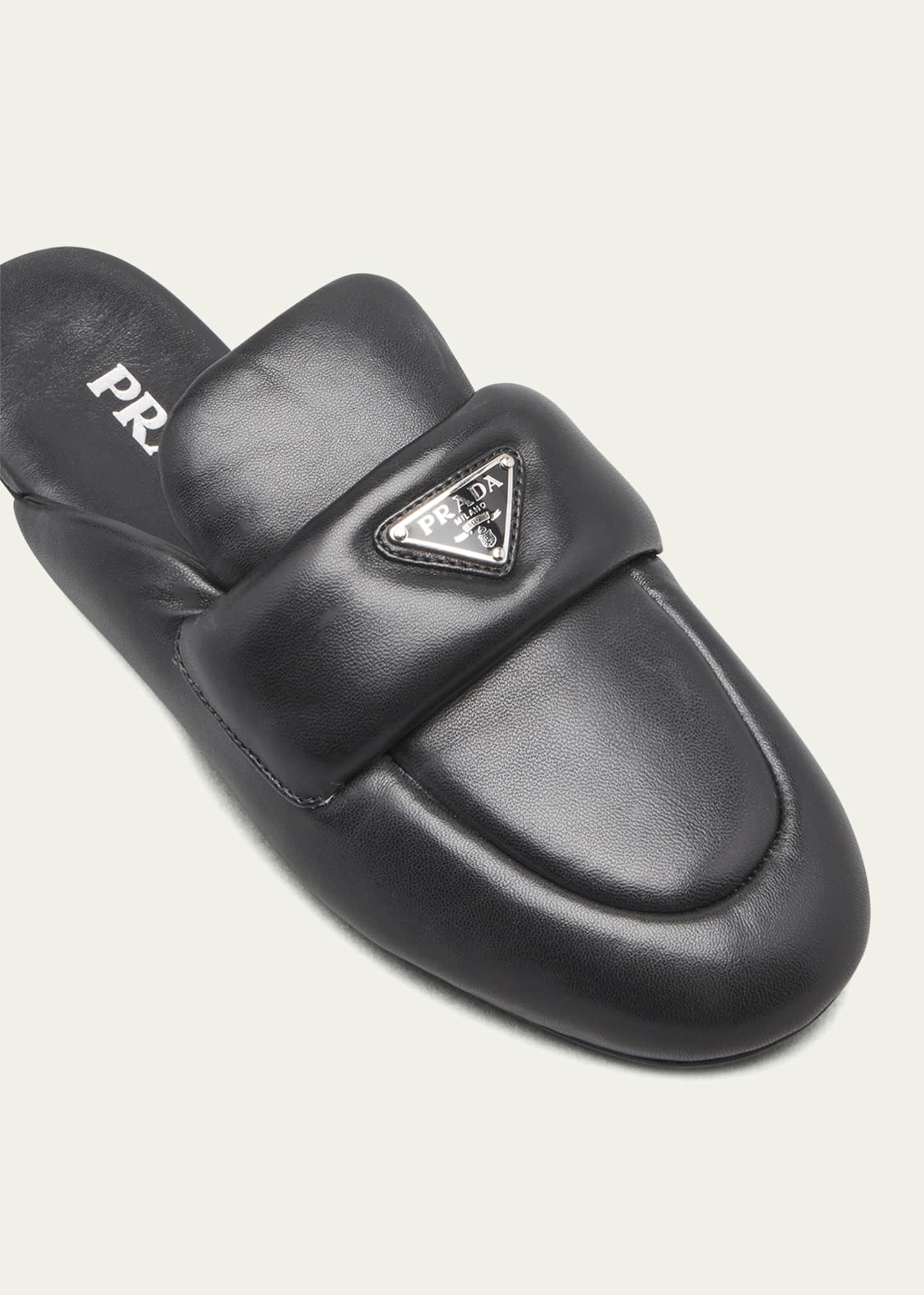 Padded Lambskin Loafer Mules