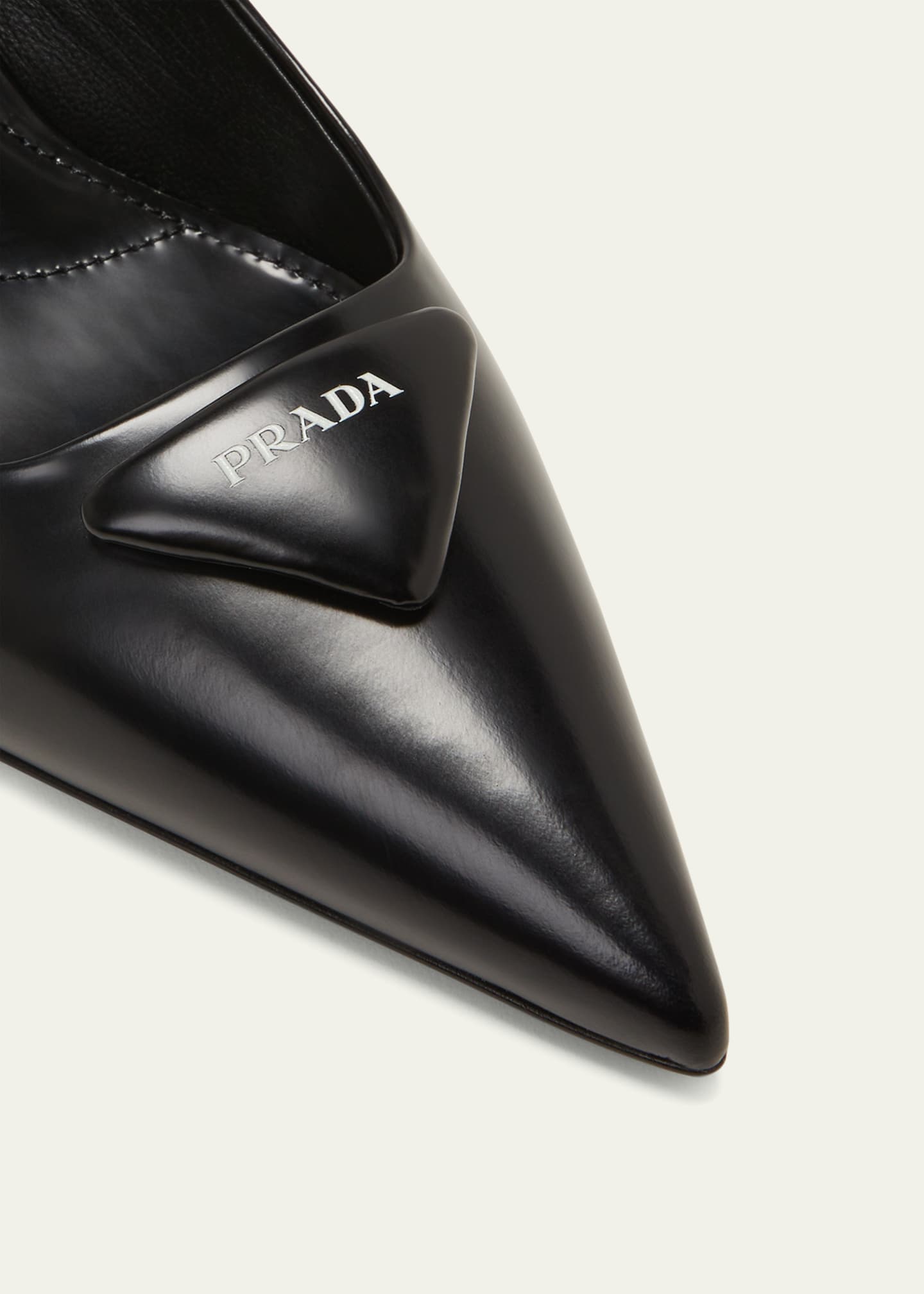 Prada Leather Padded Logo Slingback Pumps Bergdorf Goodman