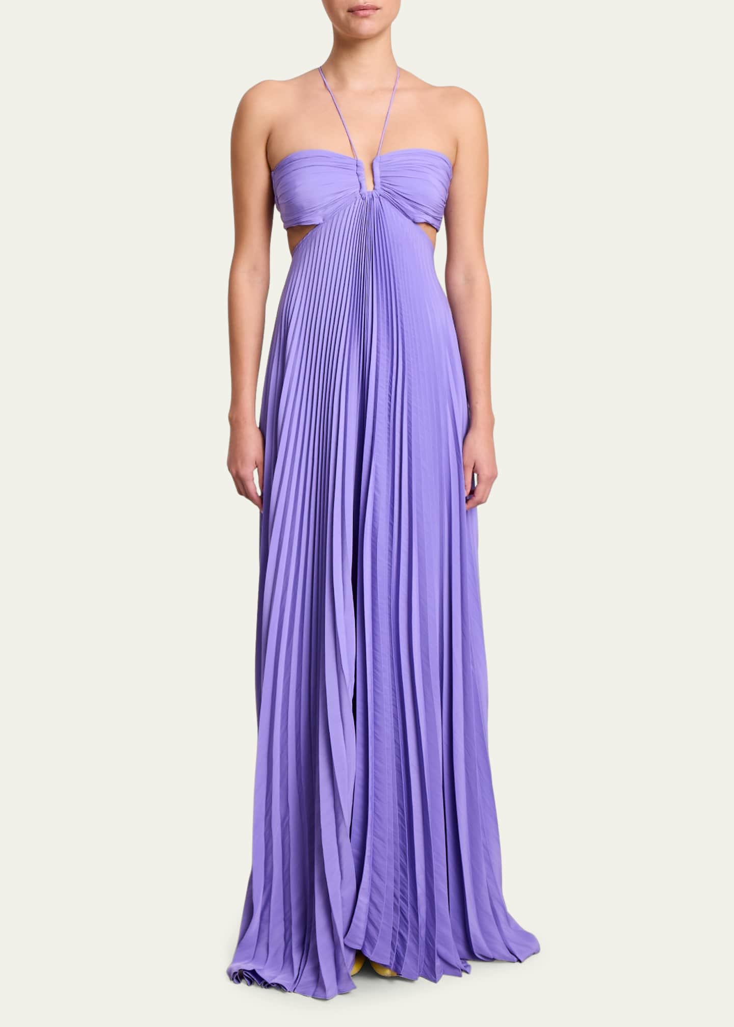 A.L.C. Moira Pleated Halter Maxi Dress Bergdorf Goodman