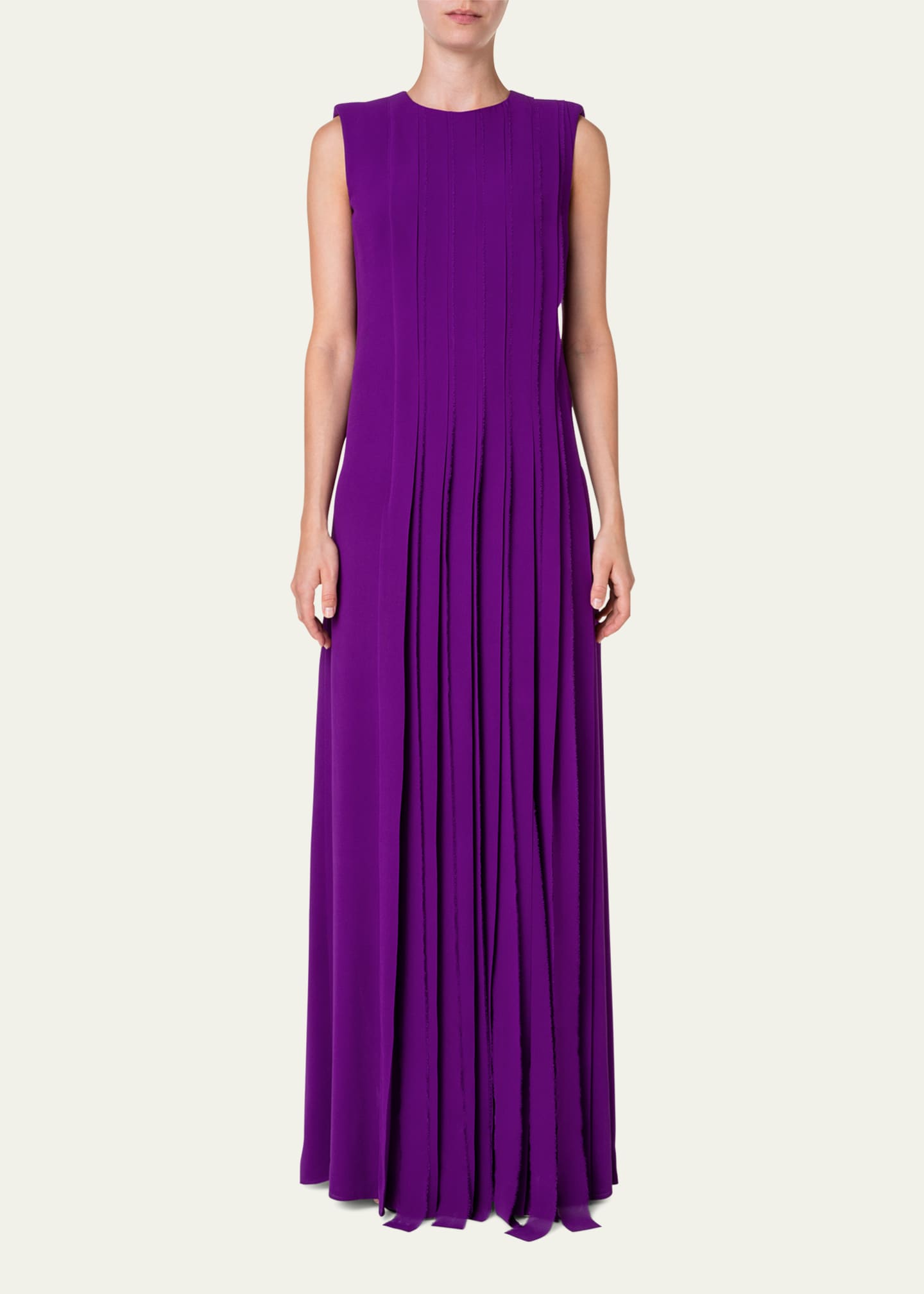 Akris Pleated Shoulder Pad Dress Bergdorf Goodman