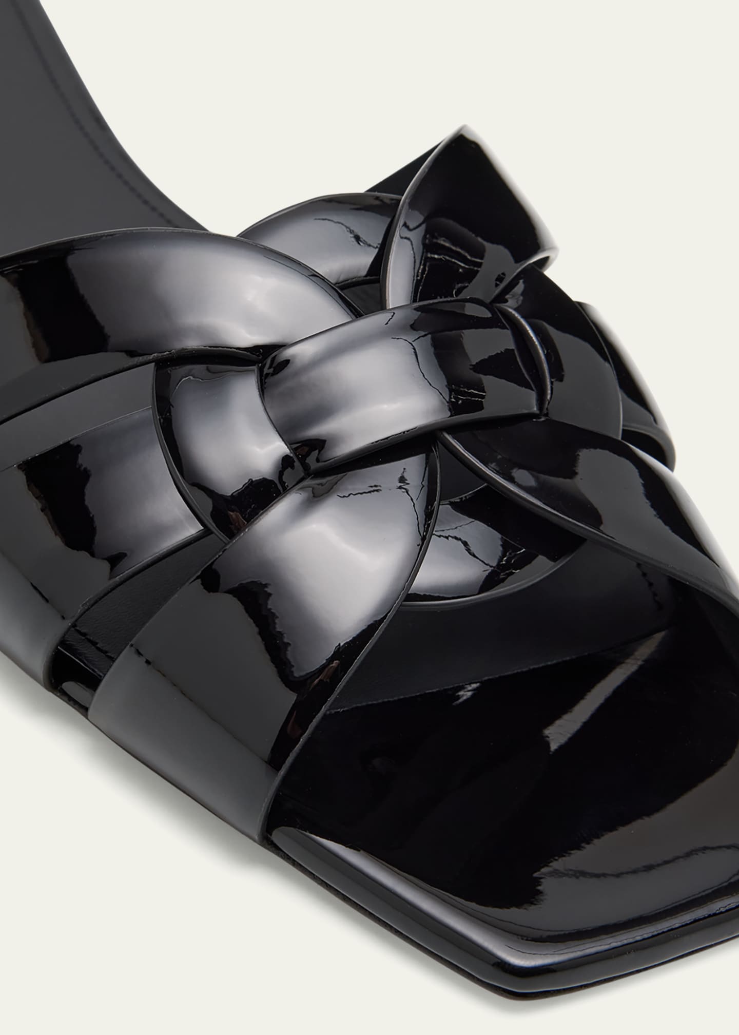 SAINT LAURENT ブラックサンダル 23ss 41サイズ Saint Laurent Nu Pieds Woven Patent Flat Sandals - Bergdorf Goodman