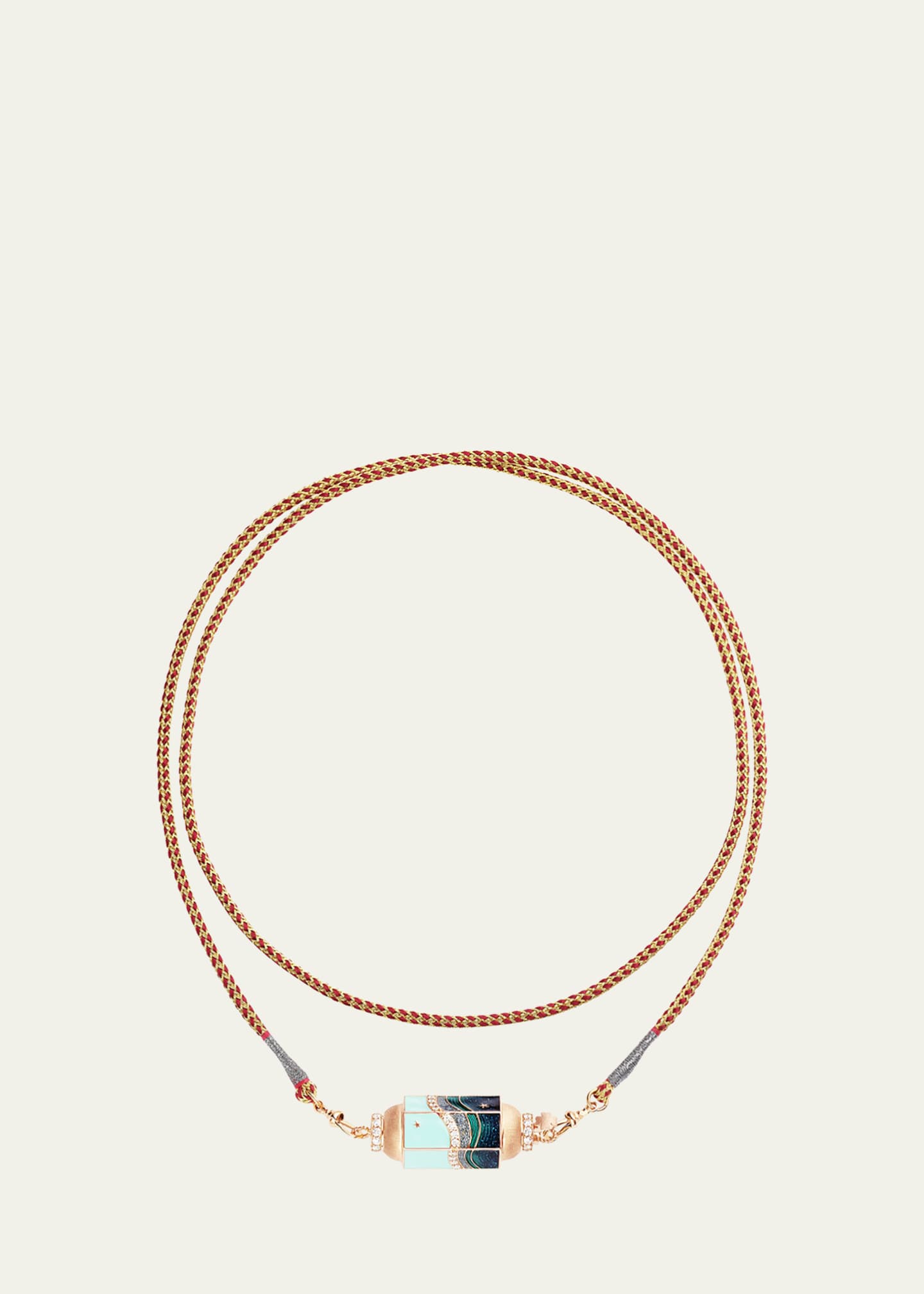 Marie Lichtenberg 18k Rose Gold Millyway Locket Cord Necklace Image 1 of 4