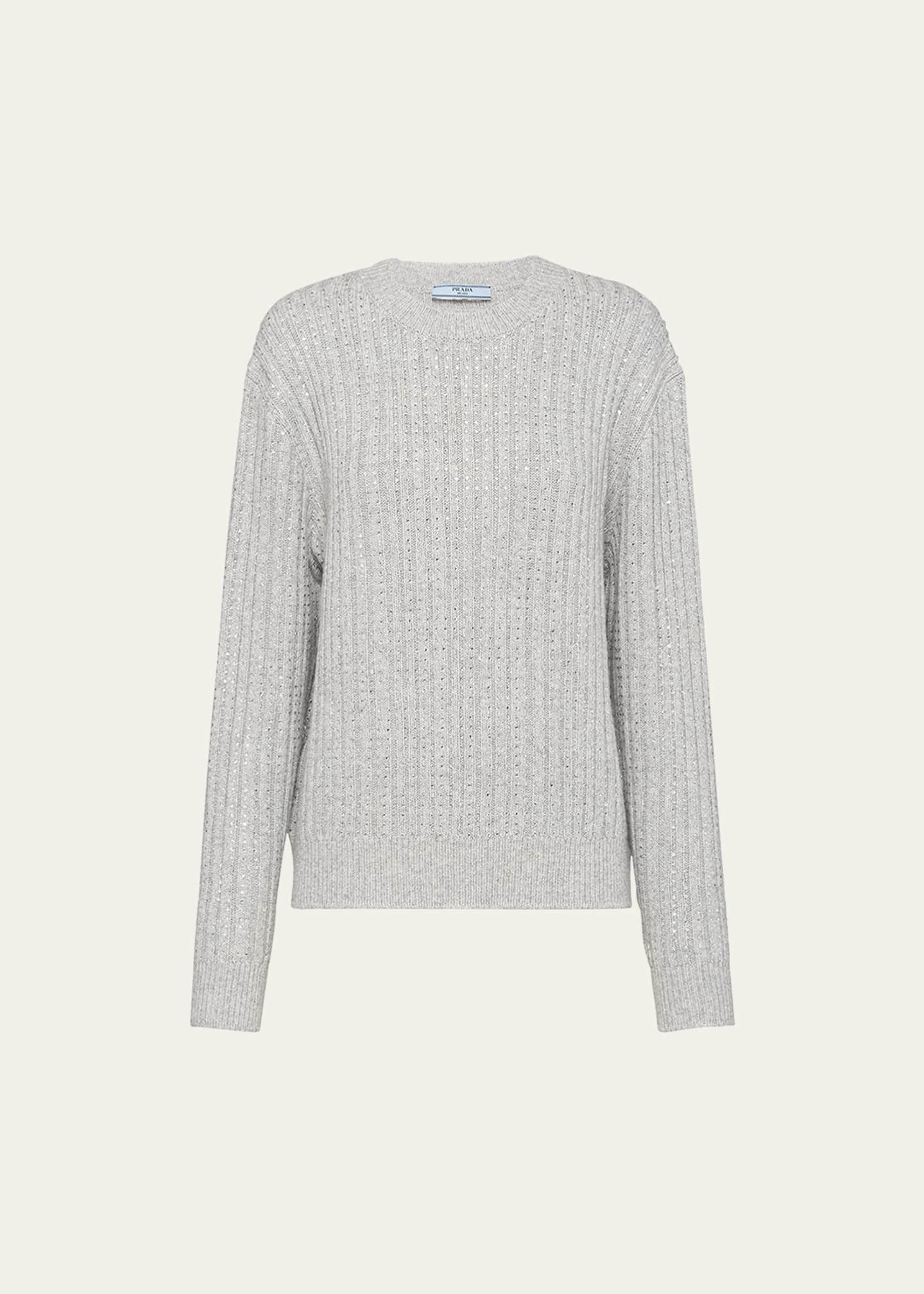 Prada Lamé Cashmere-Wool Sweater - Bergdorf Goodman