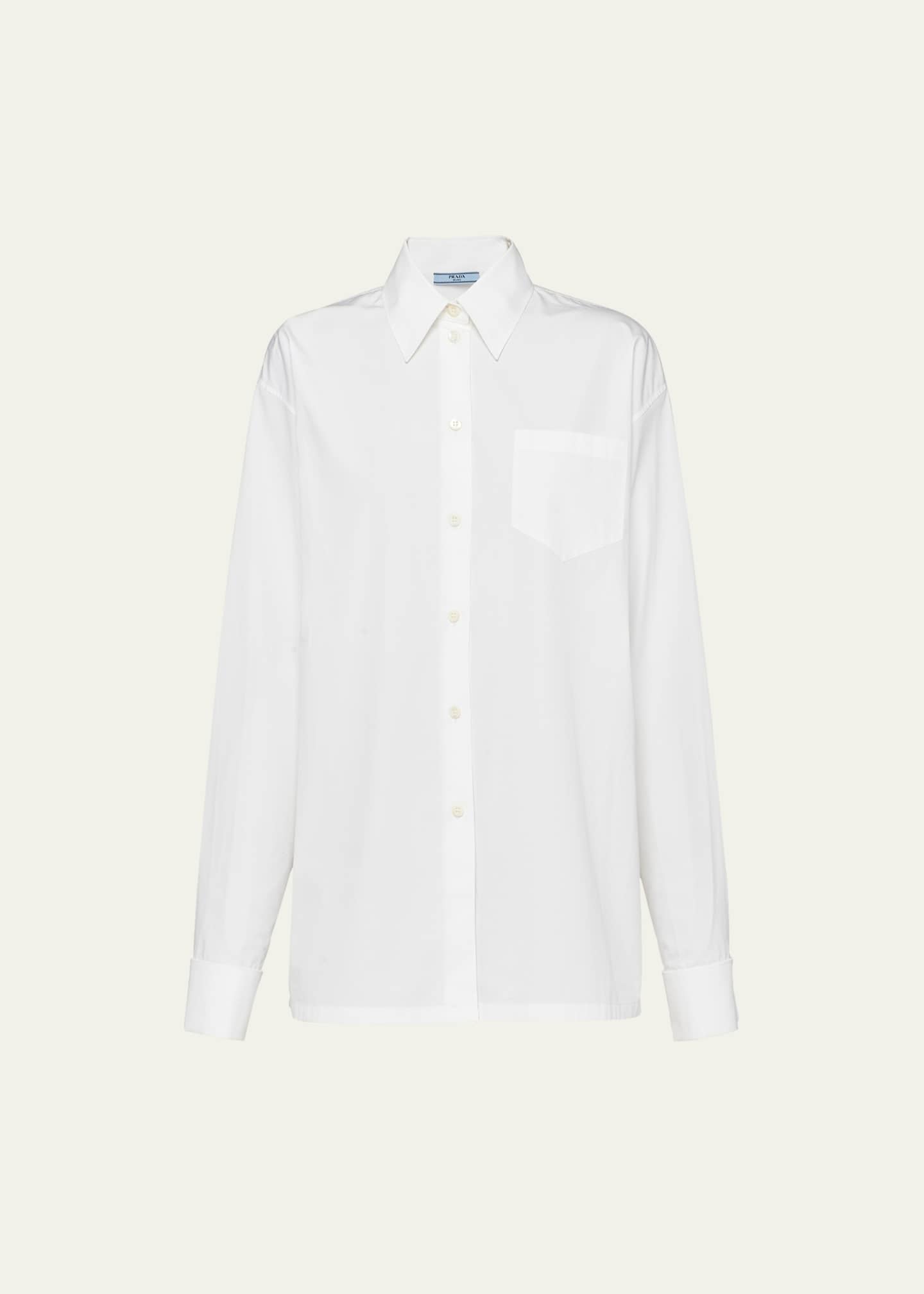 Prada Poplin ave Cufflink Blouse Image 1 of 4