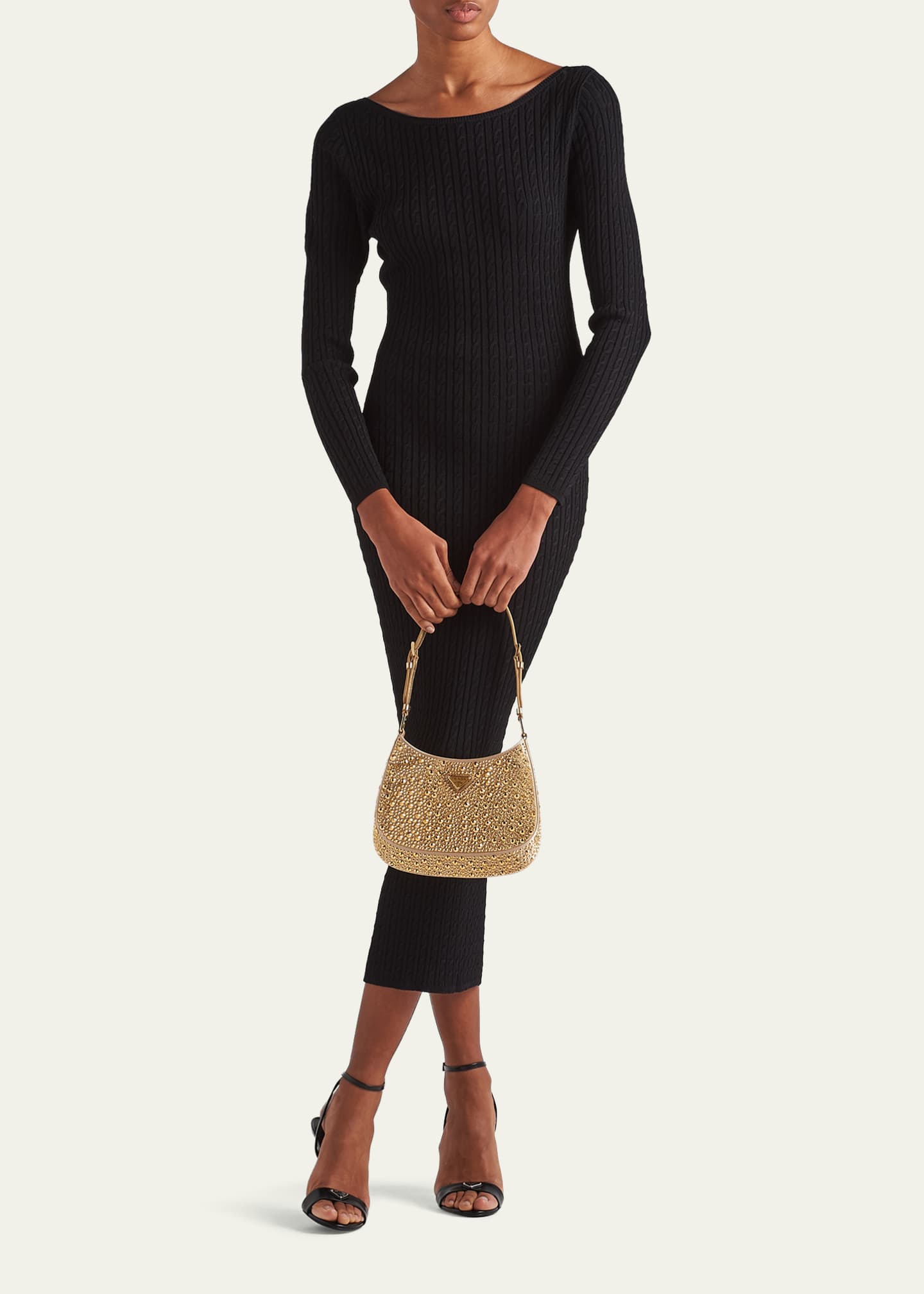 Prada Cable Body-Con Midi Dress Image 2 of 4