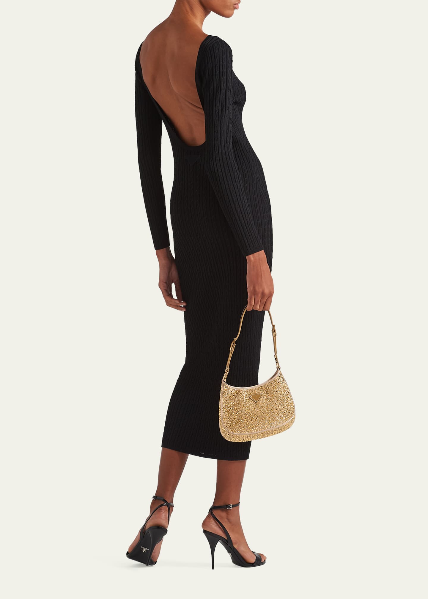 Prada Cable Body-Con Midi Dress Image 3 of 4