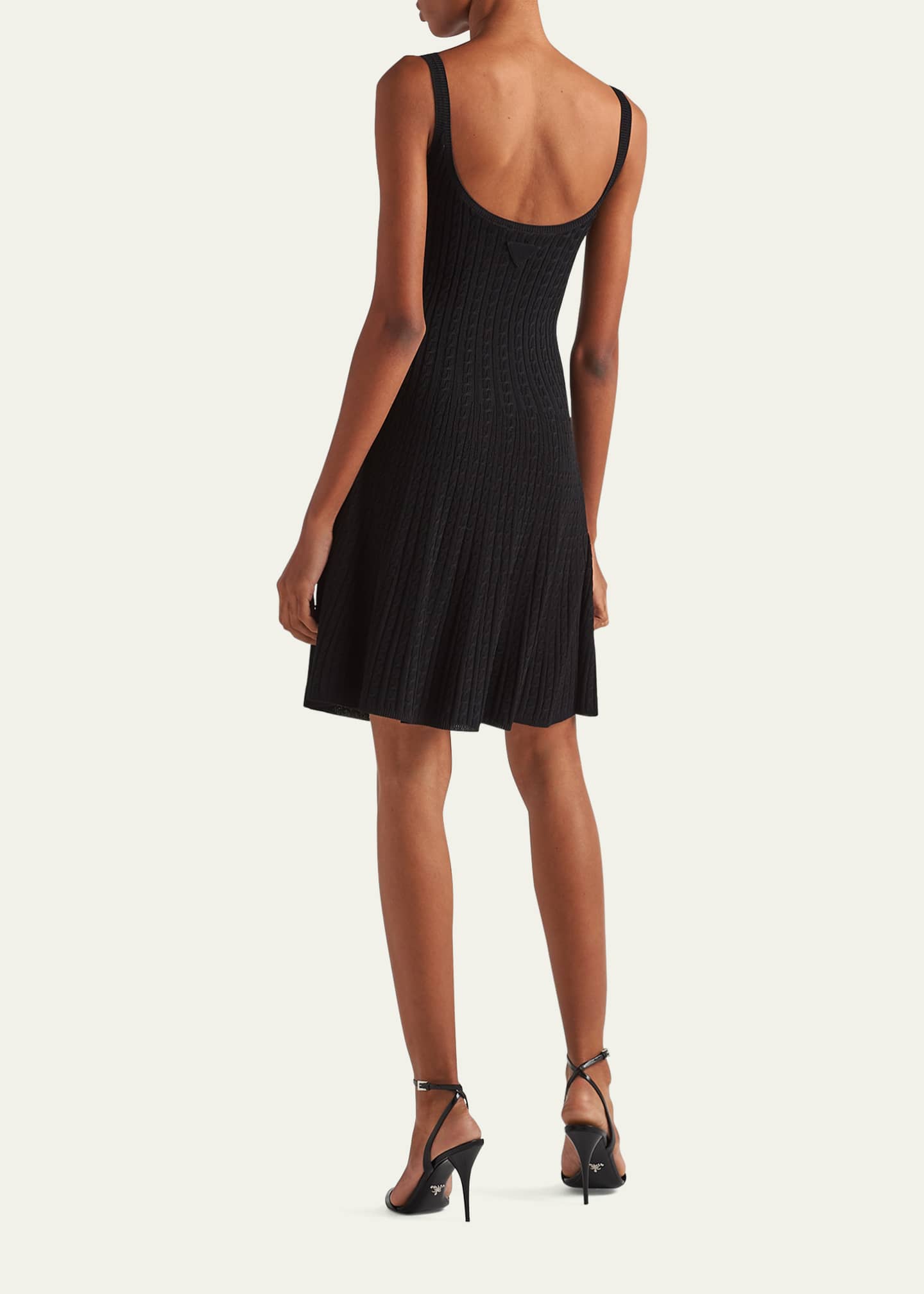 Prada Cable Fit-and-Flare Mini Dress Image 3 of 4