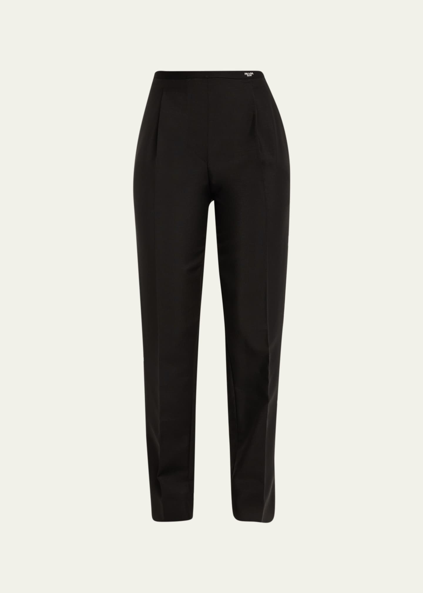 Prada Kid Mohair Logo Tapered Trousers - Bergdorf Goodman