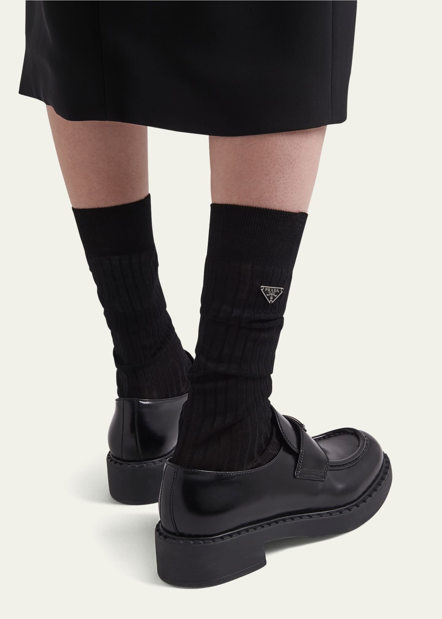 Prada Superfine Ribbed Socks Image 3 of 3