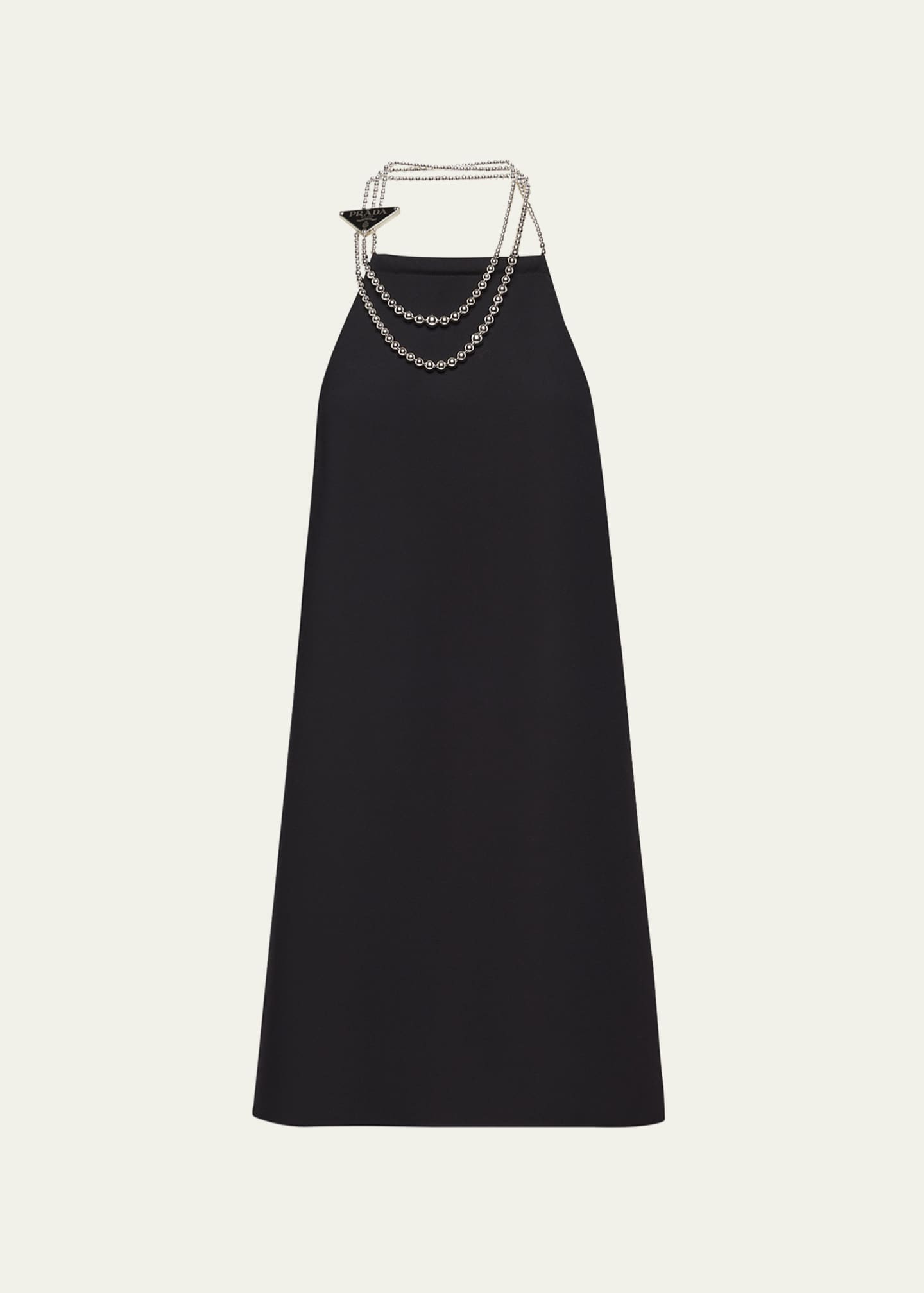 ワンピース PLAIN Black High Neck Dress in Cady for Women Plain Black High Neck Dress In Cady For Women – BALTINI