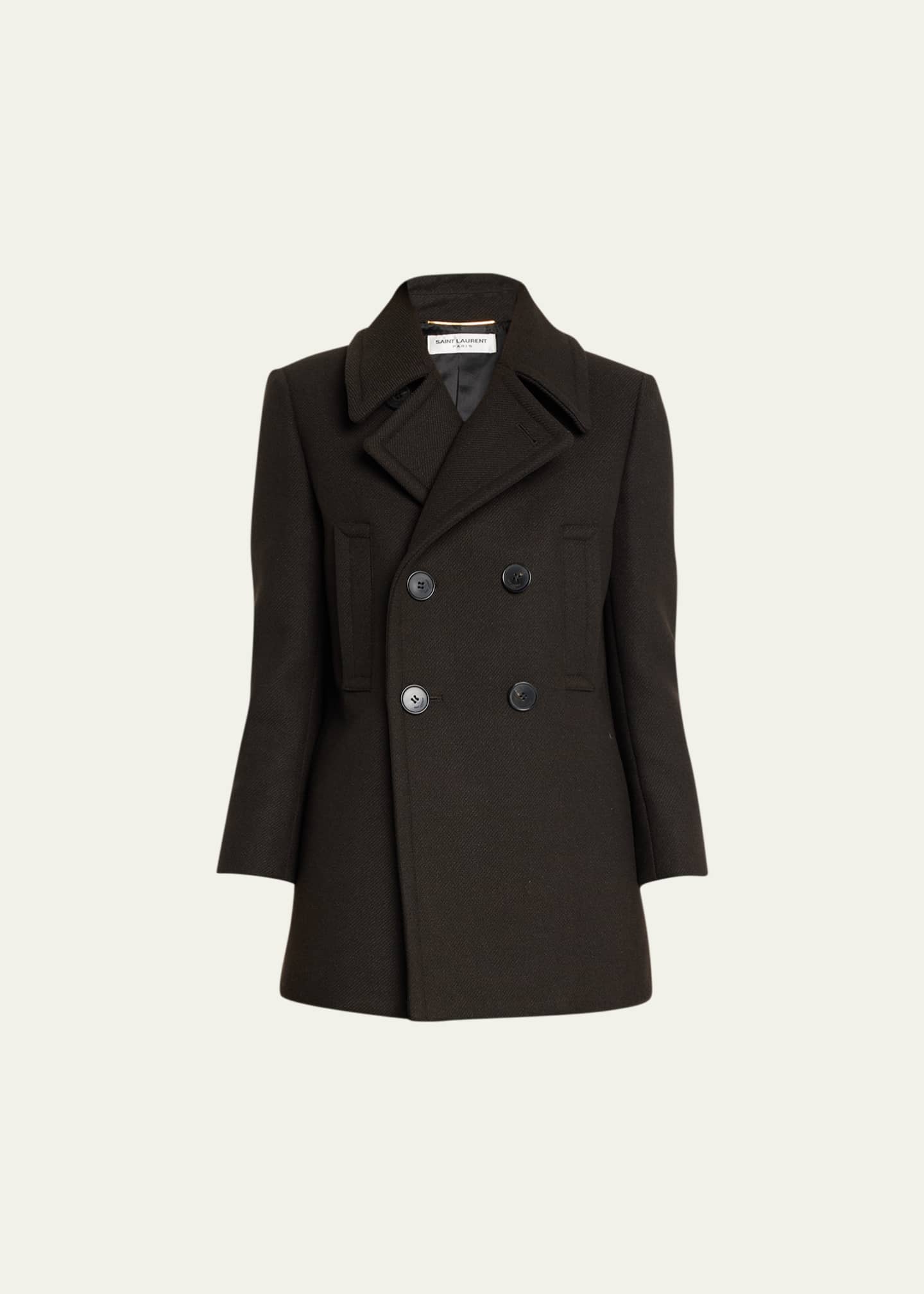 Saint laurent double breasted coat on sale